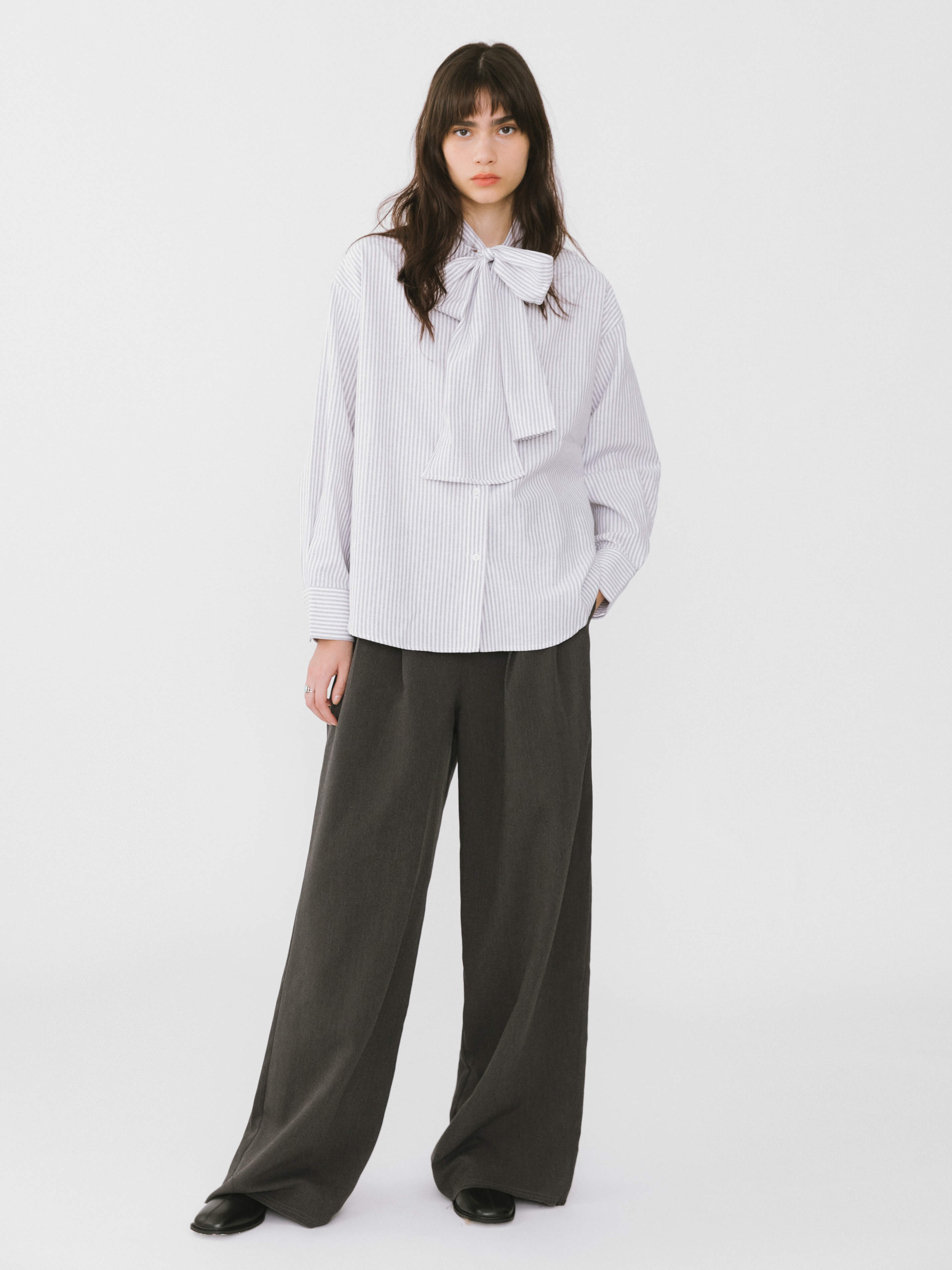 Asymmetric Waistband Tailored Trousers-5