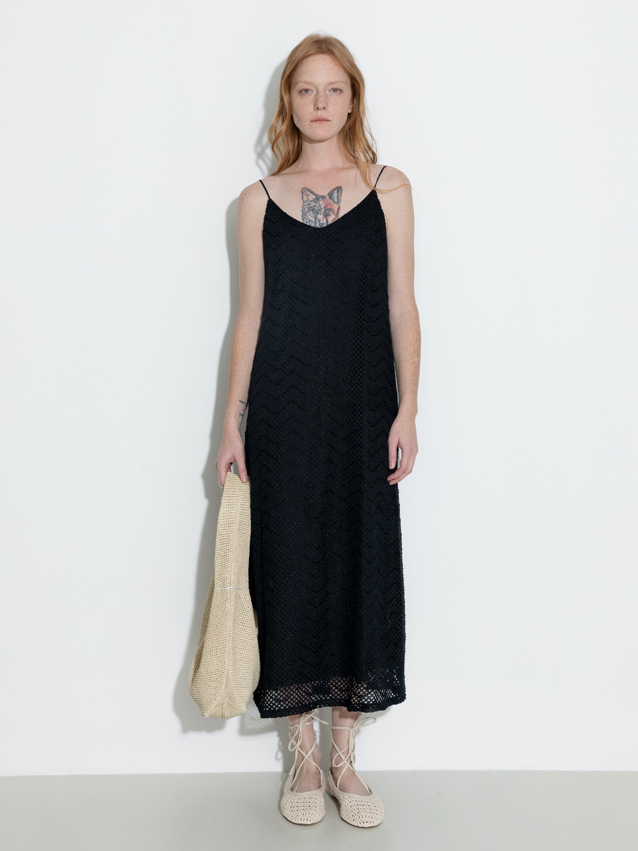 Lace Hollow Out A-Line Sling Dress-5