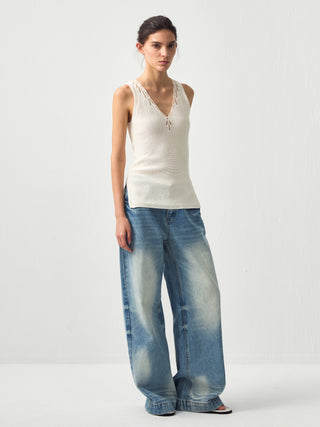 CUBIC Paperfeel V-Neck Tank Top