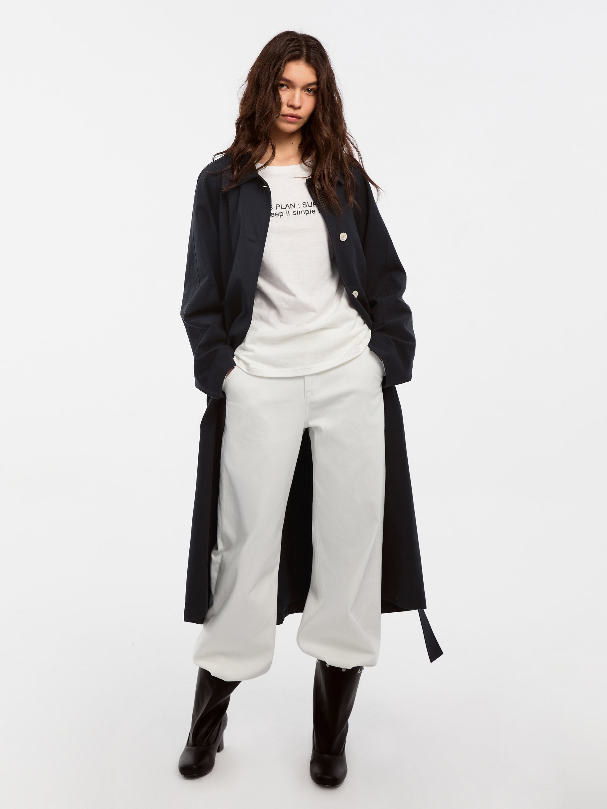 CUBIC Lyocell Classic Long Trench Coat-2
