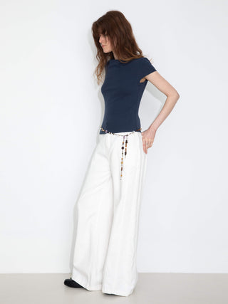 C by CUBIC Draped Neck Short-Sleeve T-Shirt
