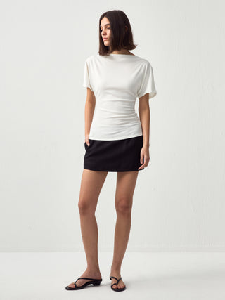 CUBIC Lyocell Blend Off-Shoulder Fitted Top