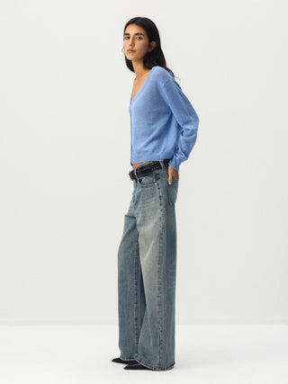 CUBIC Relaxed V-Neck Knit Cardigan