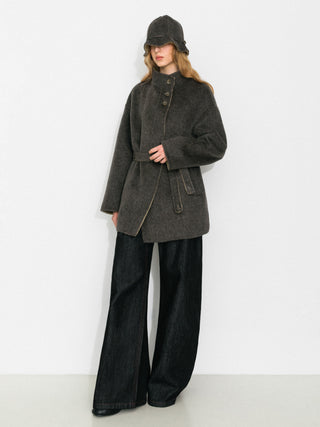 Wool-Blend Mid-Length Coat