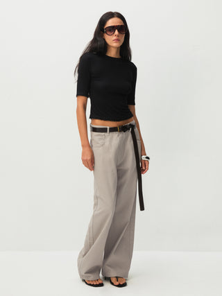 100% Cotton Draped Oversized Wide-Leg Casual Pants