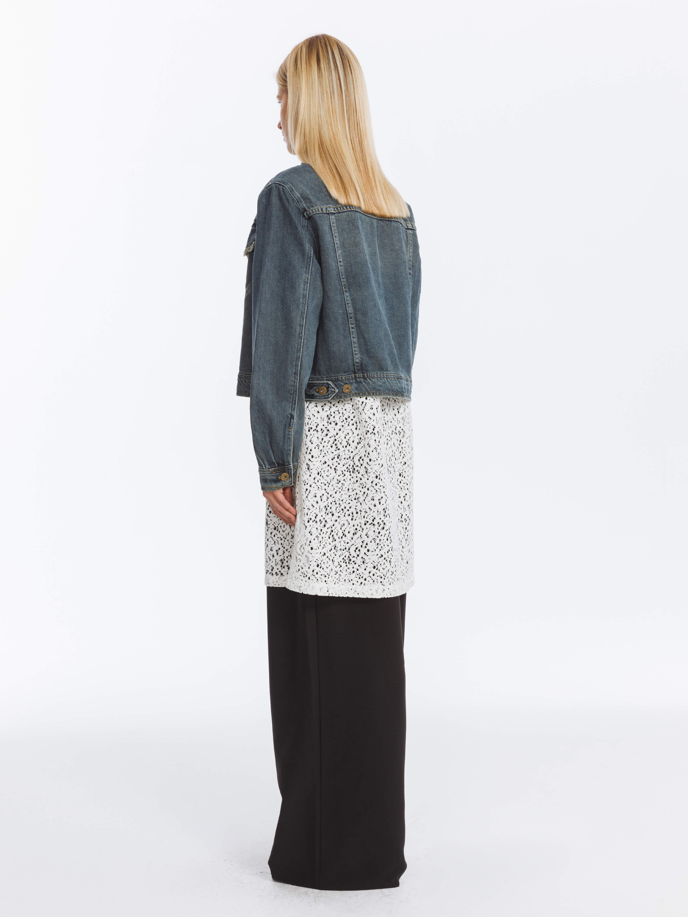 Dark Short Denim Jacket-5
