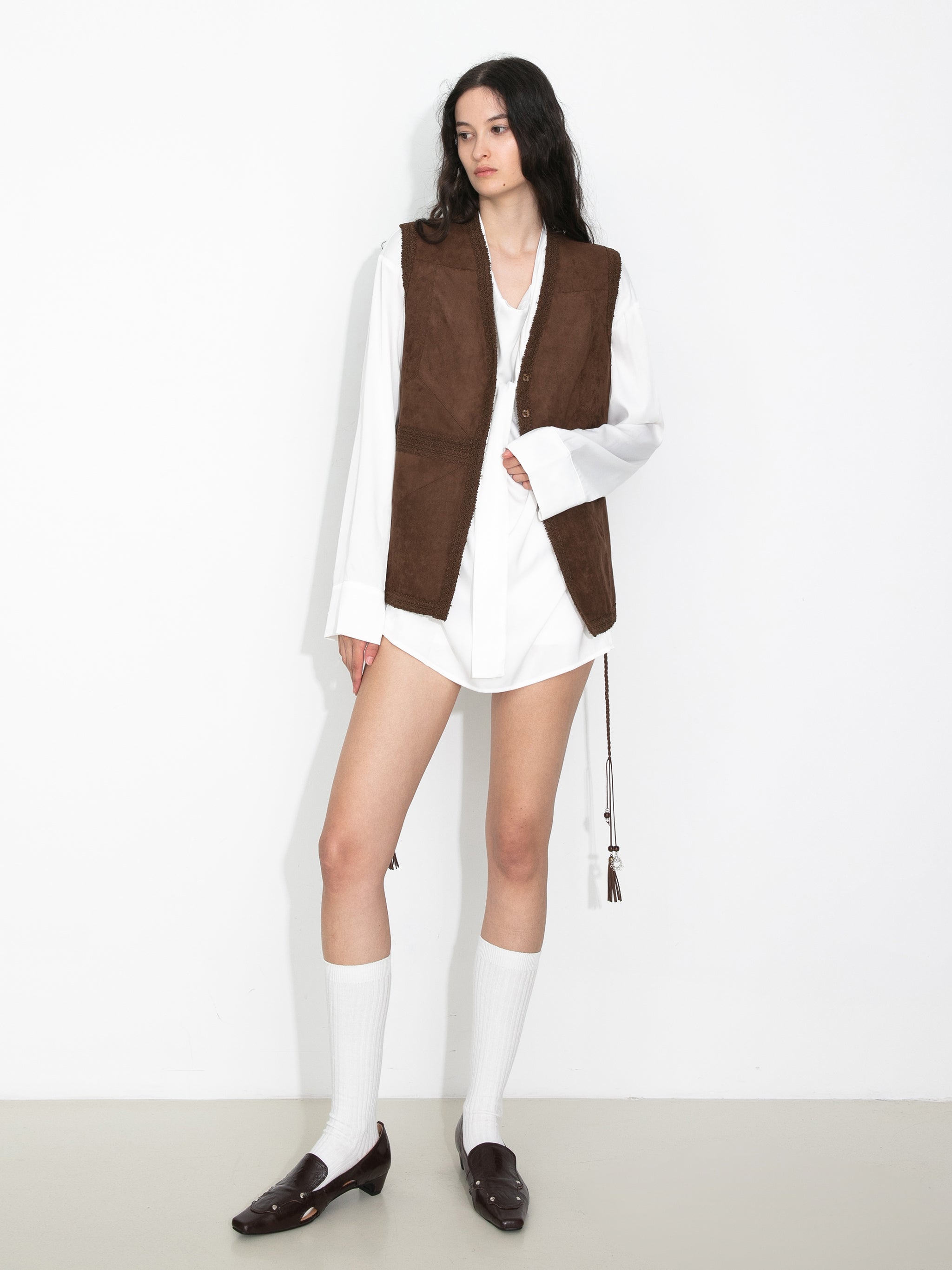 Faux Suede Panelled Vest Top-5