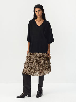 CUBIC Leopard Tiered Mini Skirt