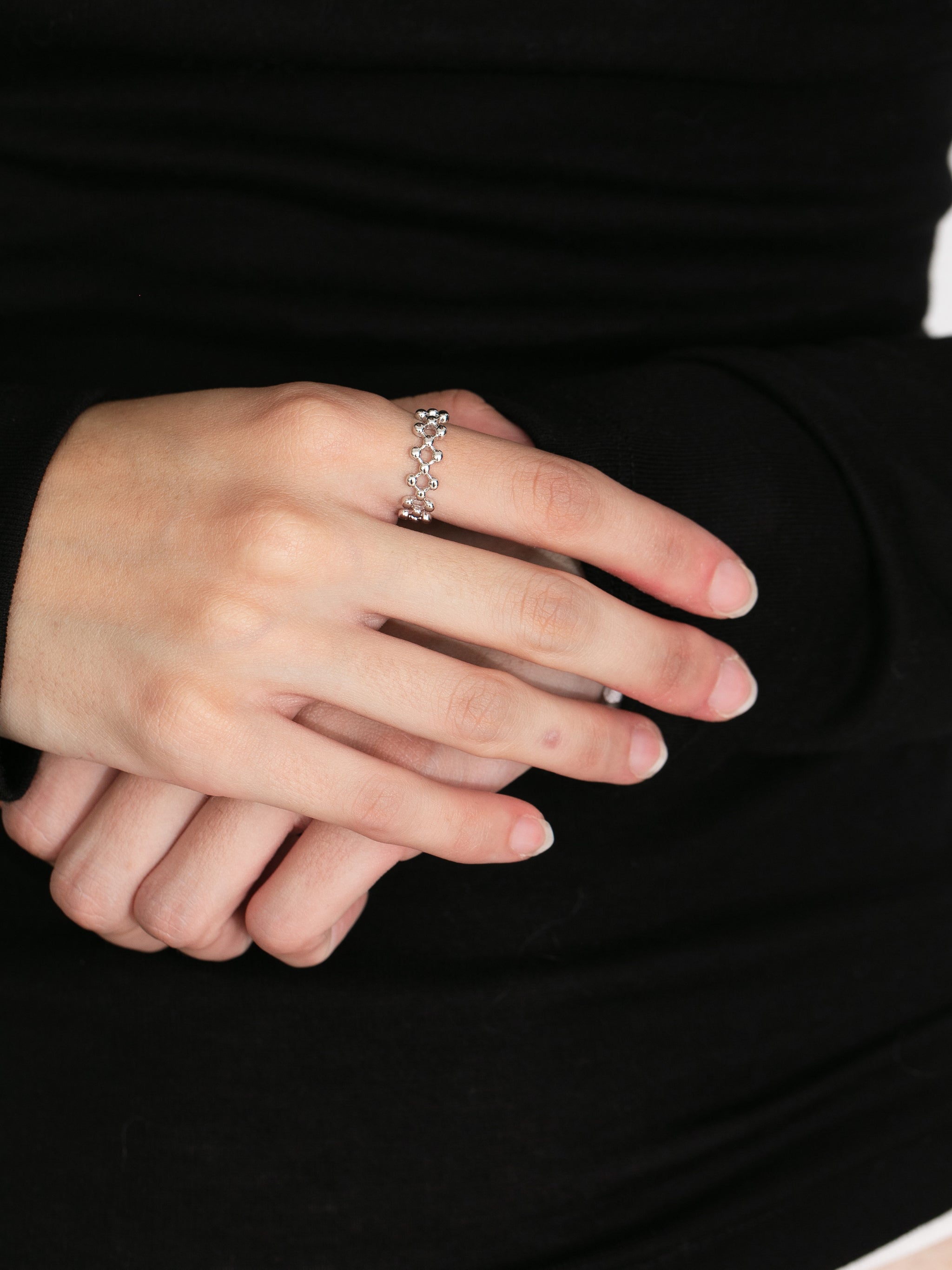 Multi-Strand Beaded Open Ring-5