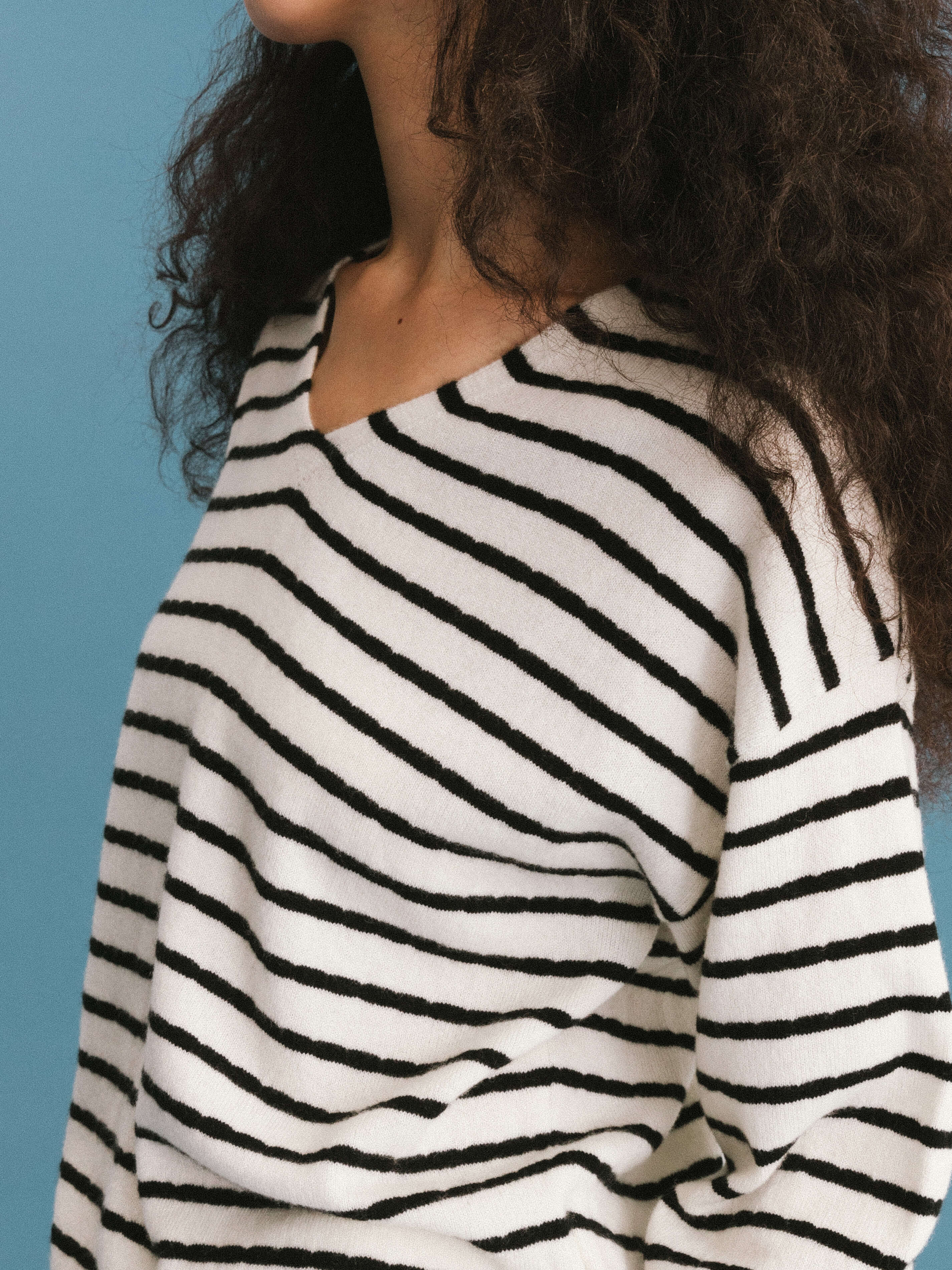 ONE BY CUBIC Striped Wool Knitted Jumper-6