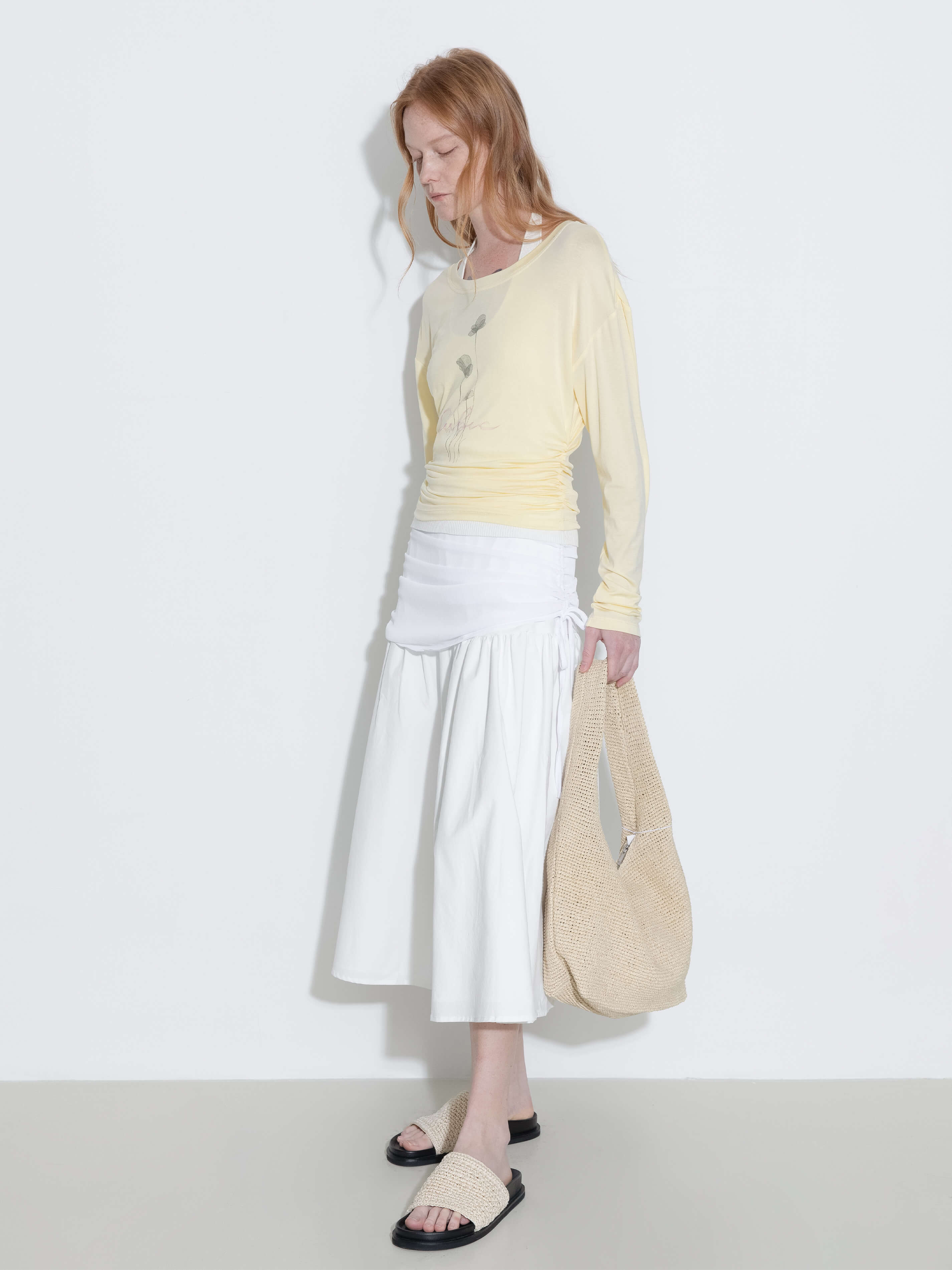 Printed Tencel Long Sleeve Top-3