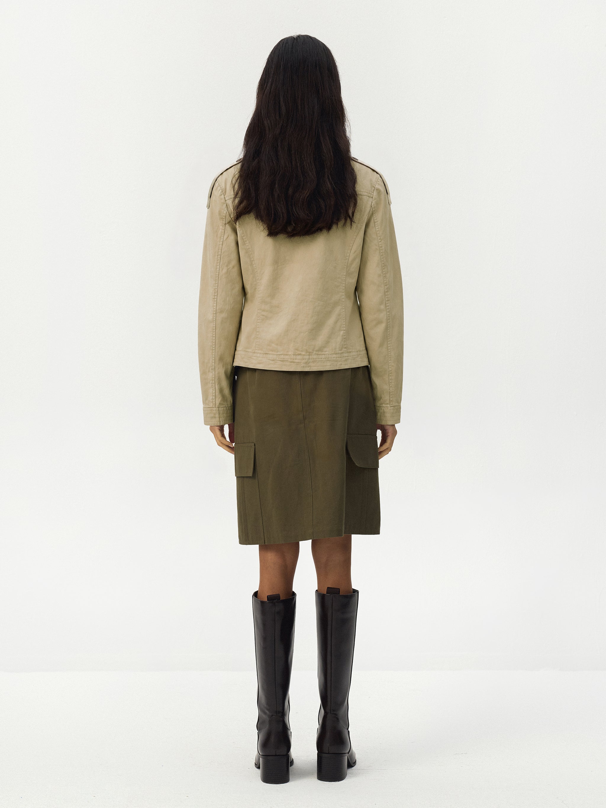CUBIC Washed Cotton Moto Jacket-5