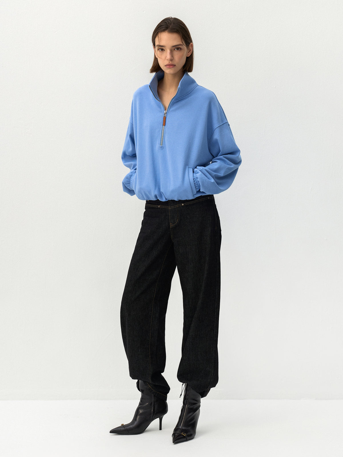 CUBIC 100% Cotton Half Zip Sweatshirt-5