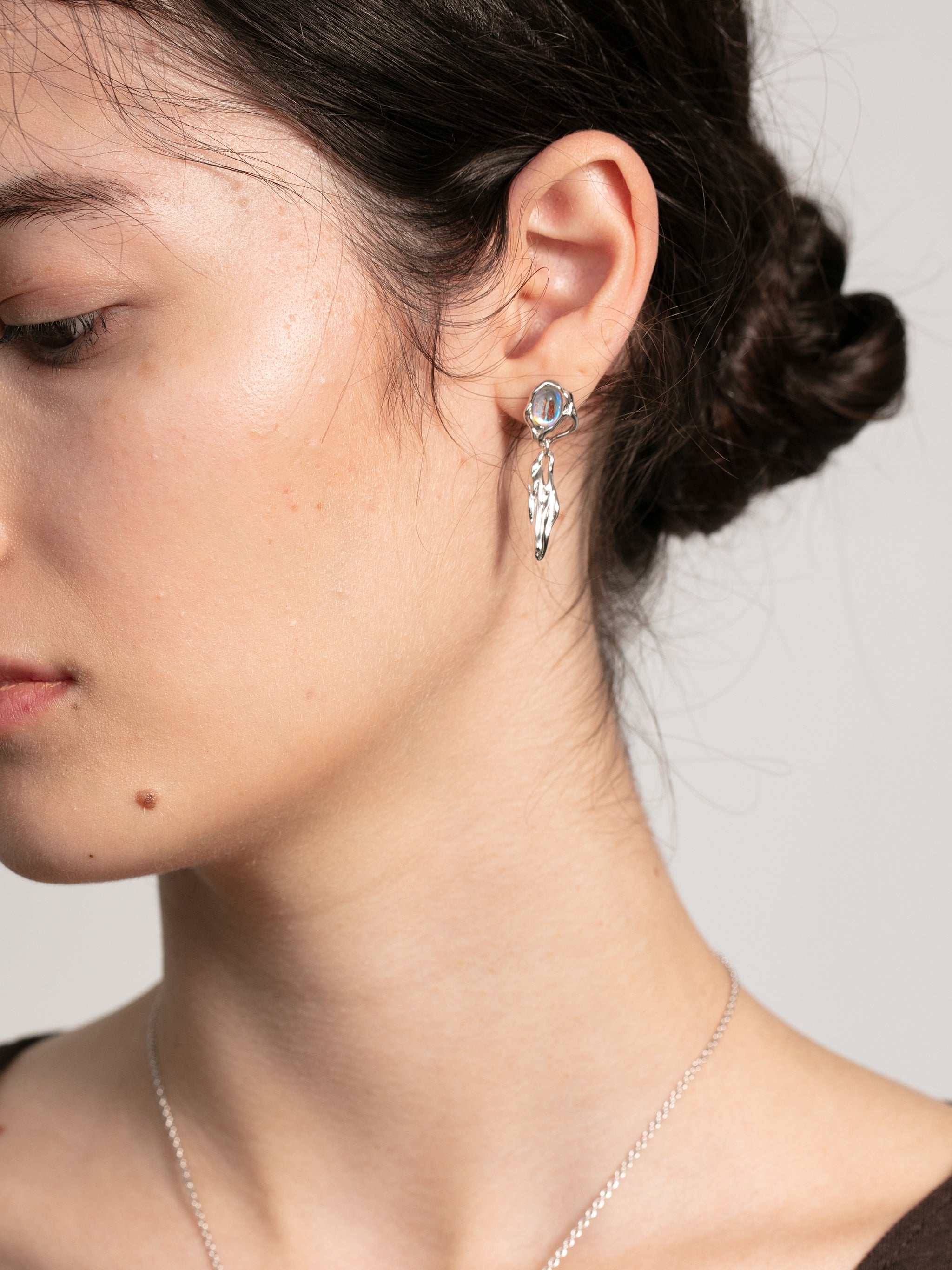 Irregular Moonstone Earrings-5