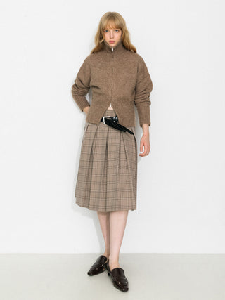 Classic Checked A-Line Pleated Mini Skirt