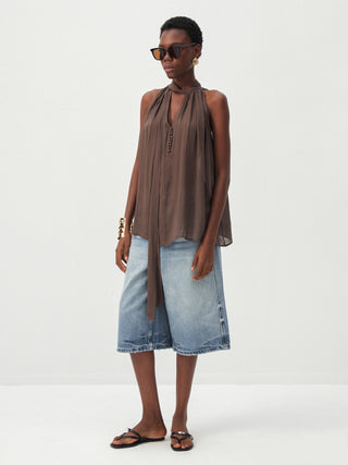 CUBIC Halter Neck Keyhole Sleeveless Blouse