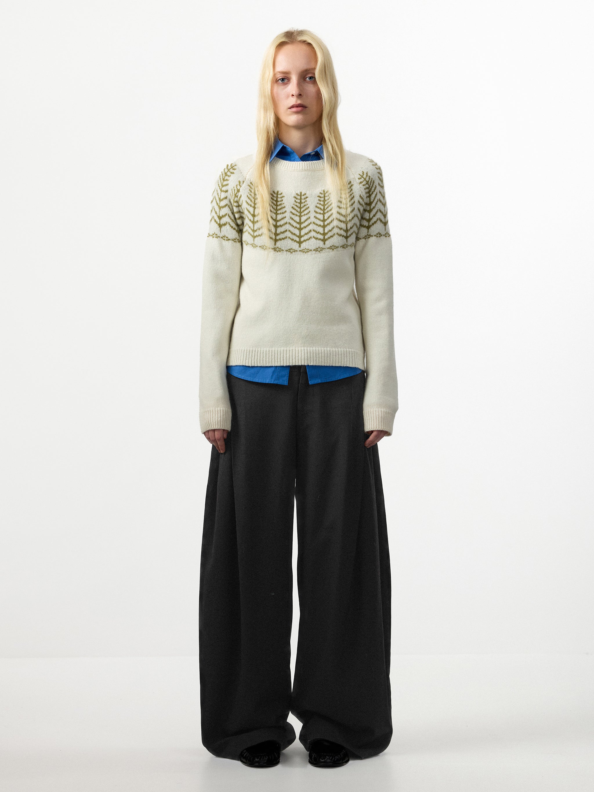 CUBIC Wool Pine Jacquard Sweater-5