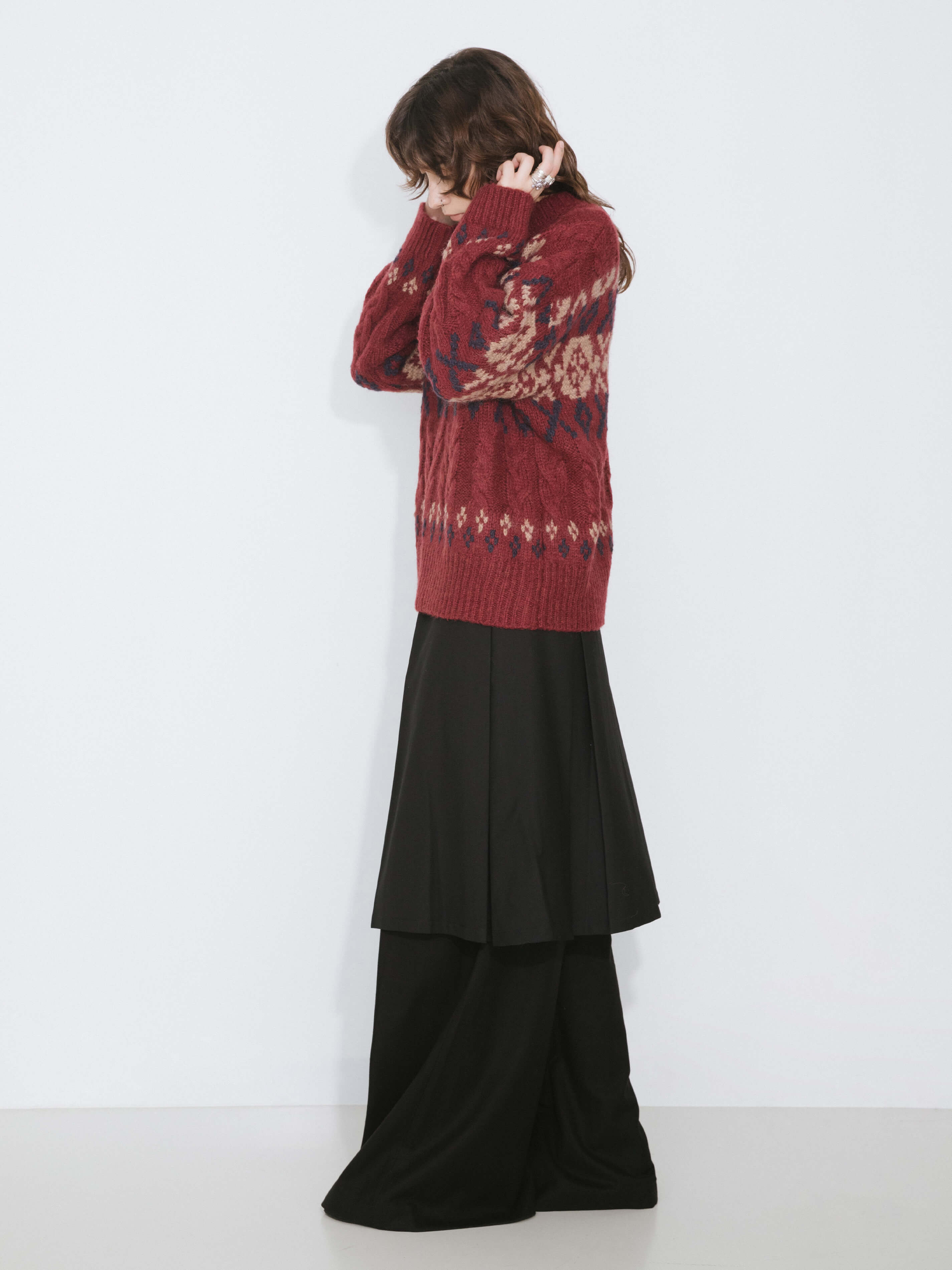 Mock Neck Boxy Knit Sweater-5