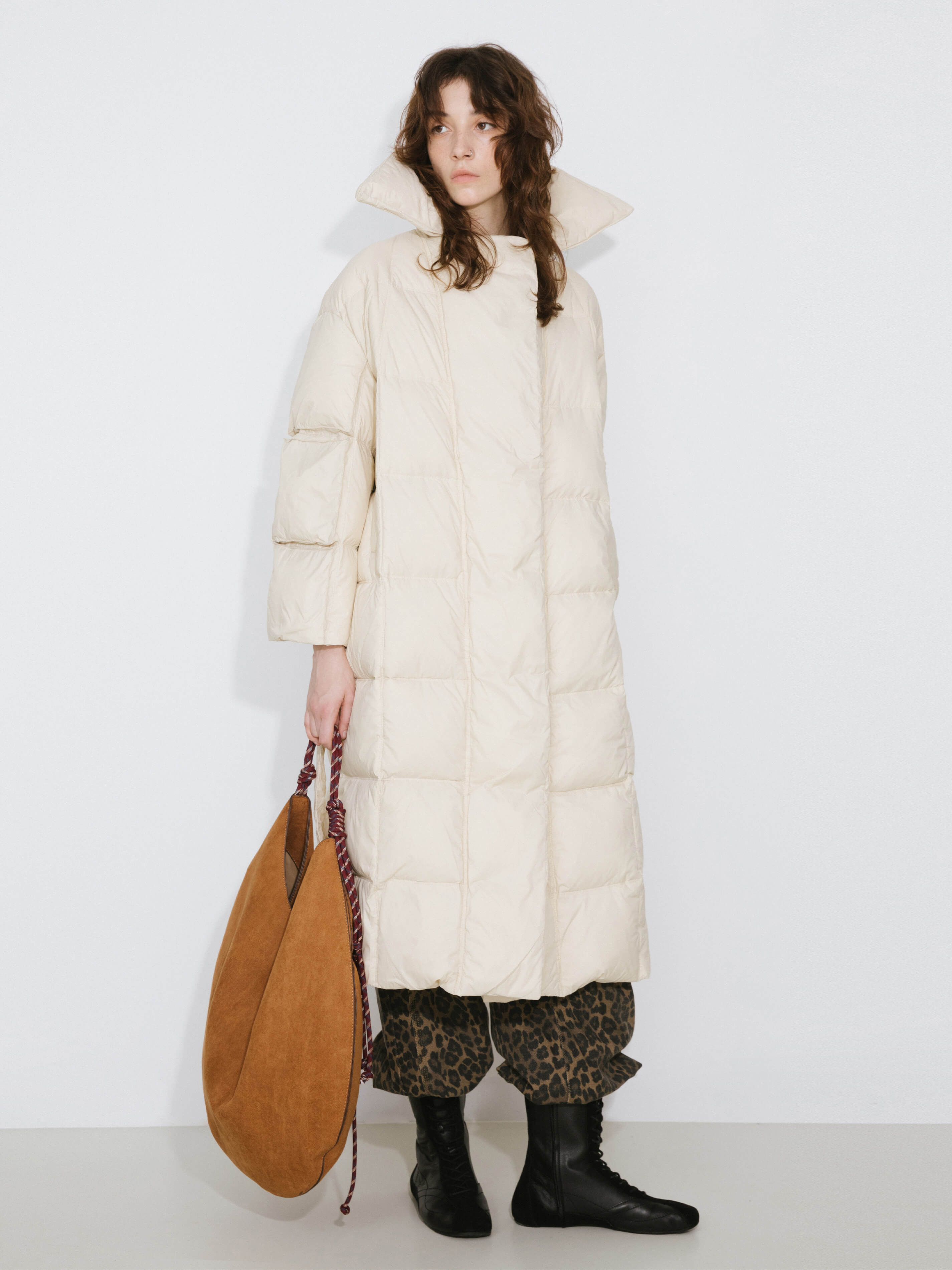 Long Boxy Down Coat-5