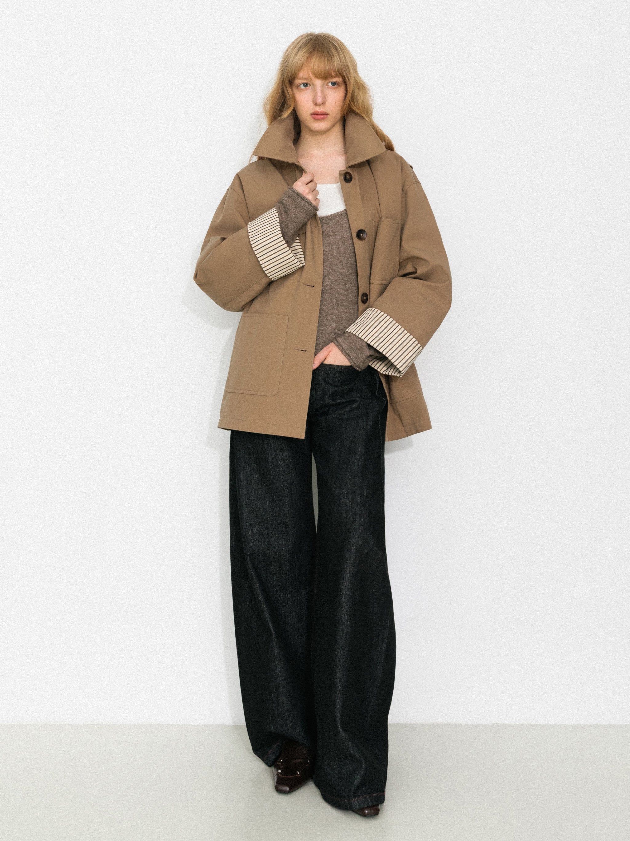 Classic Barn-Style Modal-Blend Cotton Down Coat-5