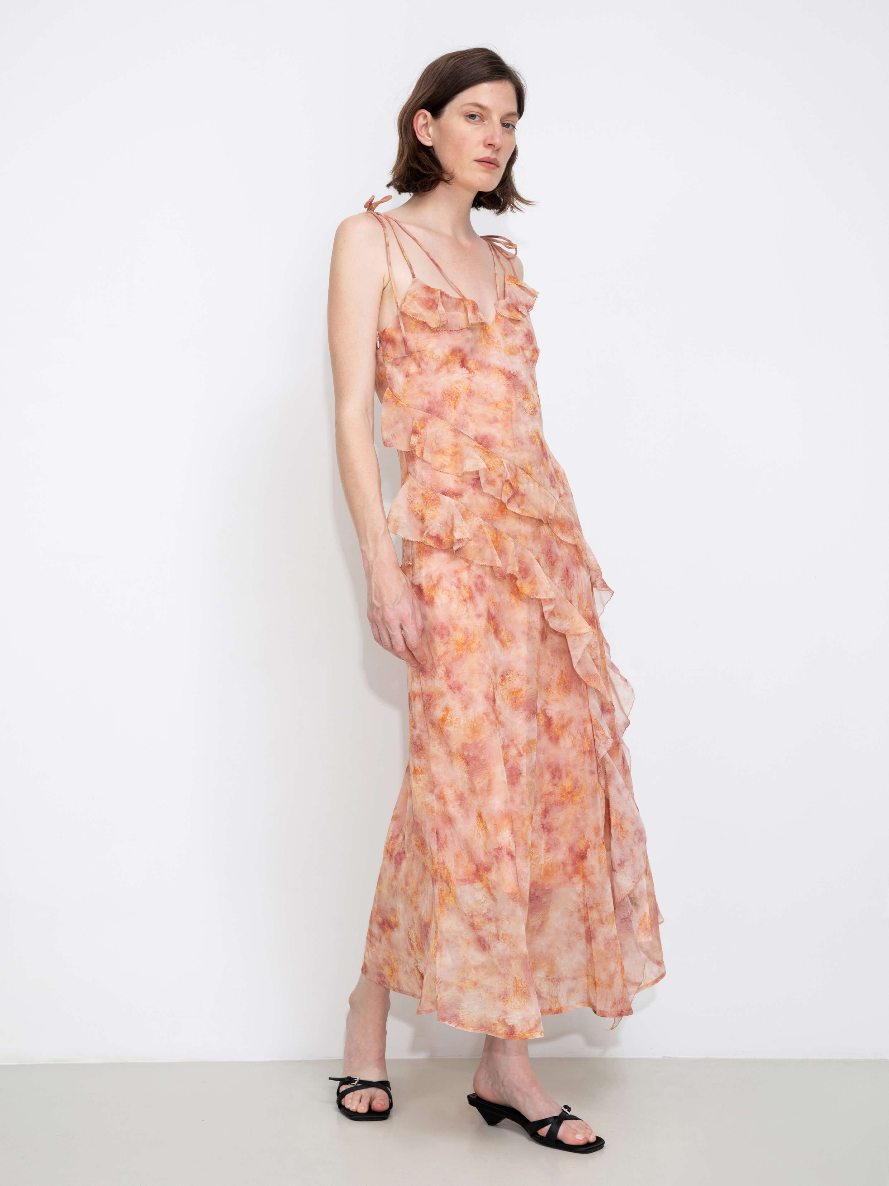 Asymmetrical Floral Print Cami Dress-5