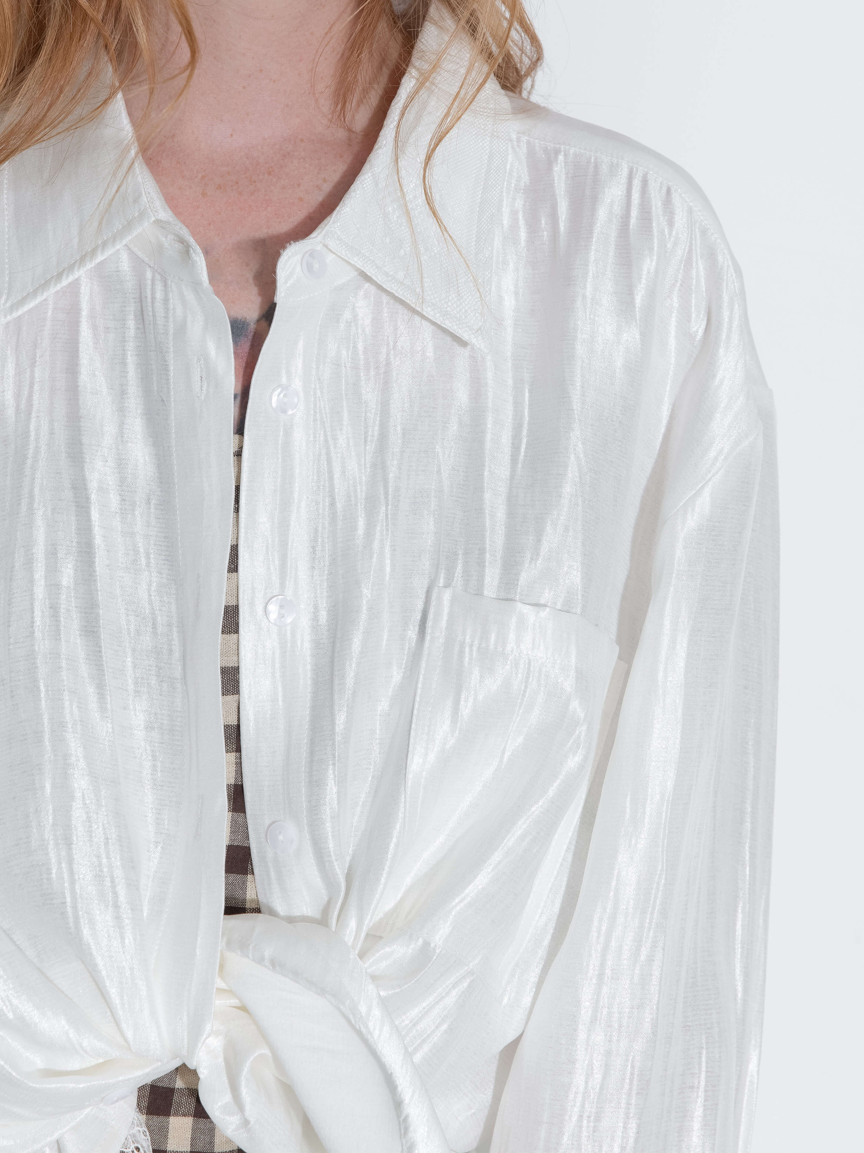 Lace Patchwork Loose Long Sleeves Shirt-6