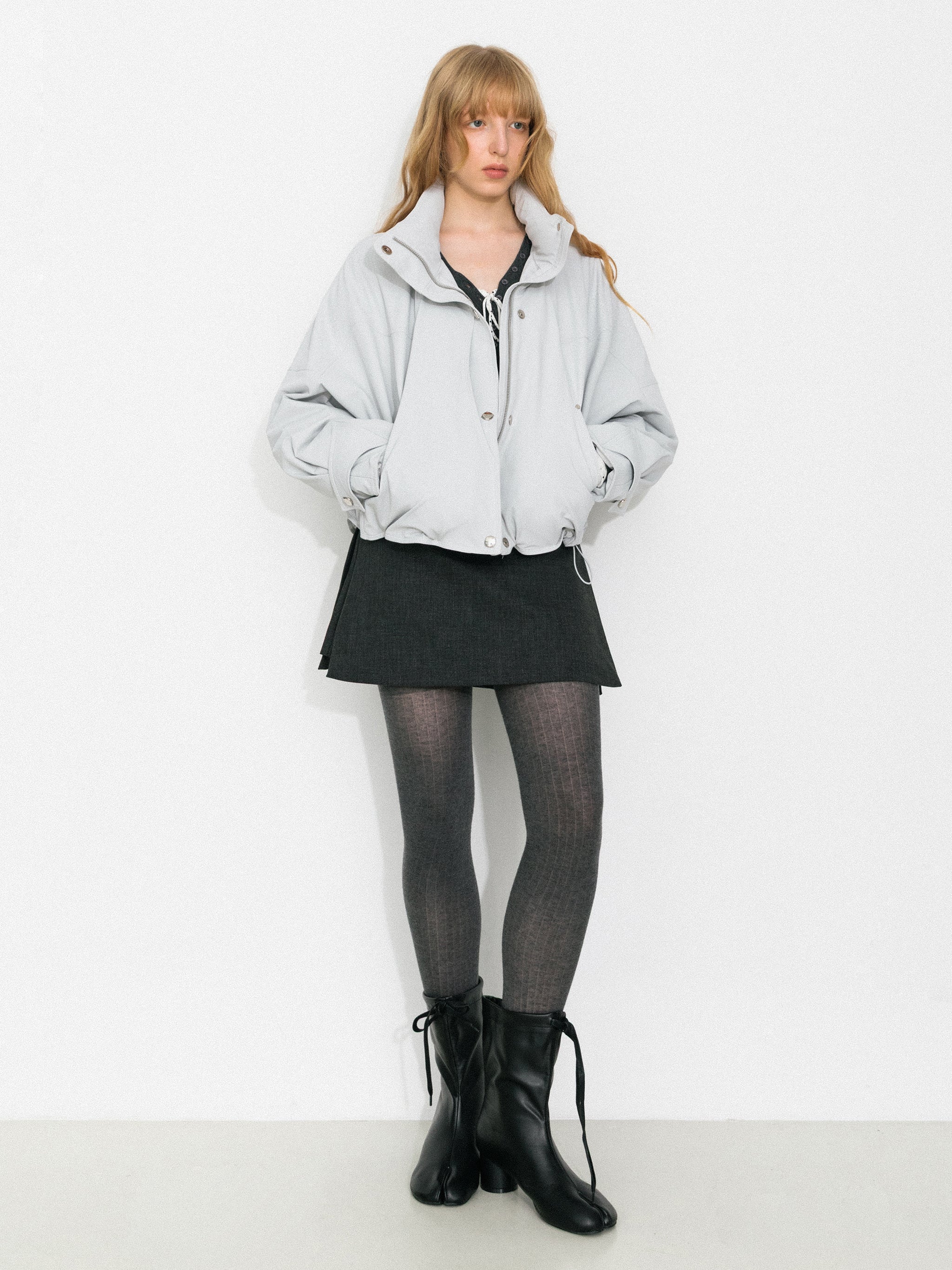 Relaxed Utility Drawstring Hem Down Jacket-5