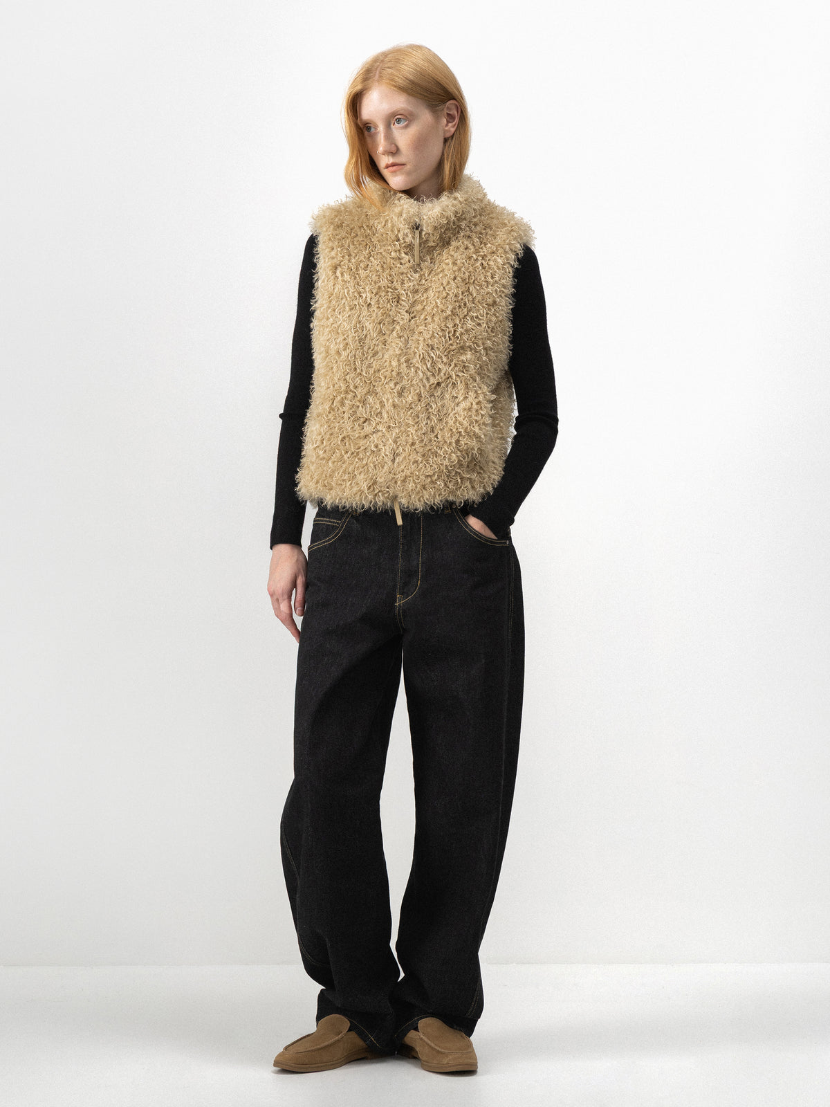 CUBIC Teddy Faux Fur Zip-Up Vest-5