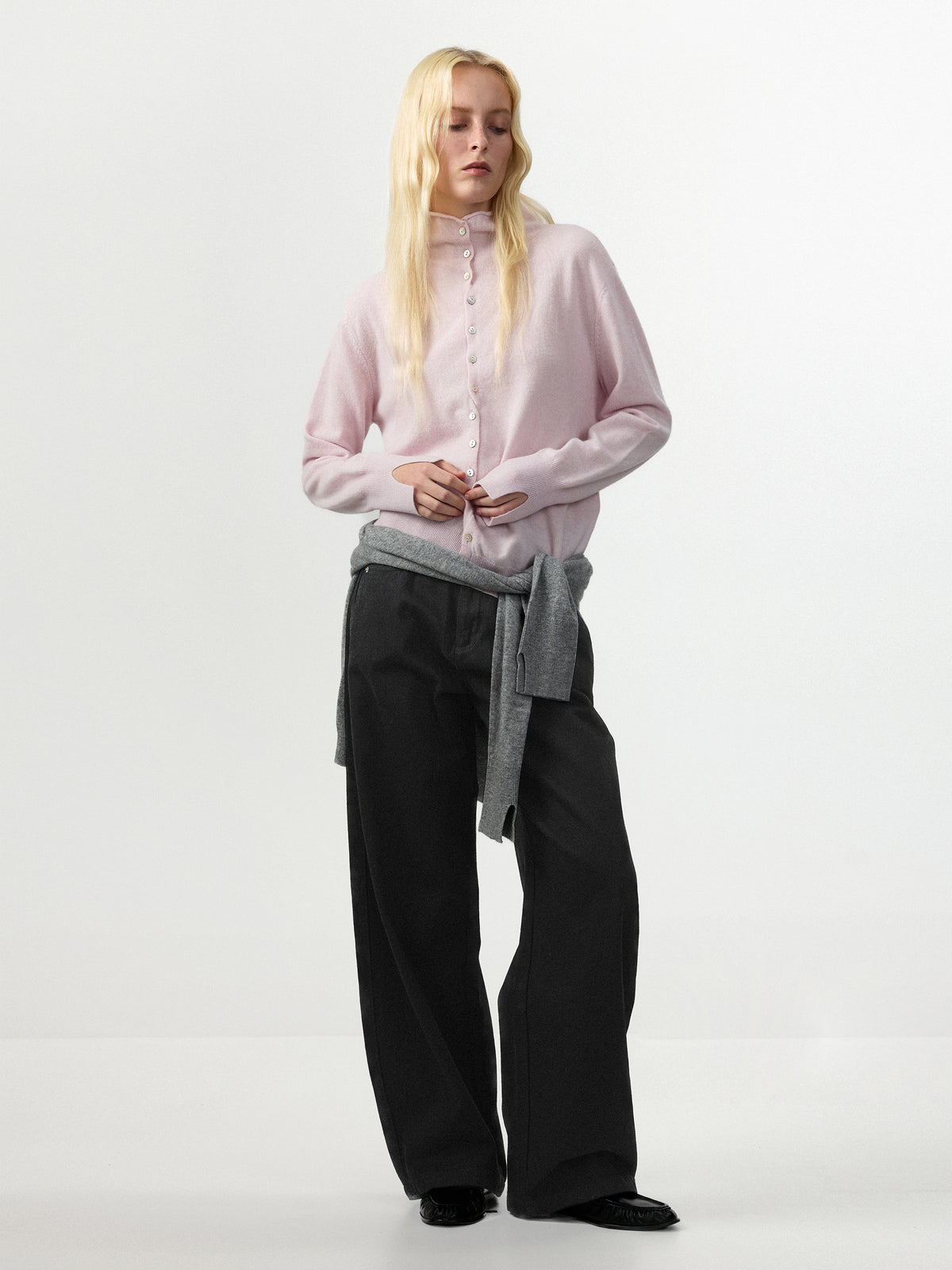 Relaxed Knit Cardigan Jacket in 100% Wool-5