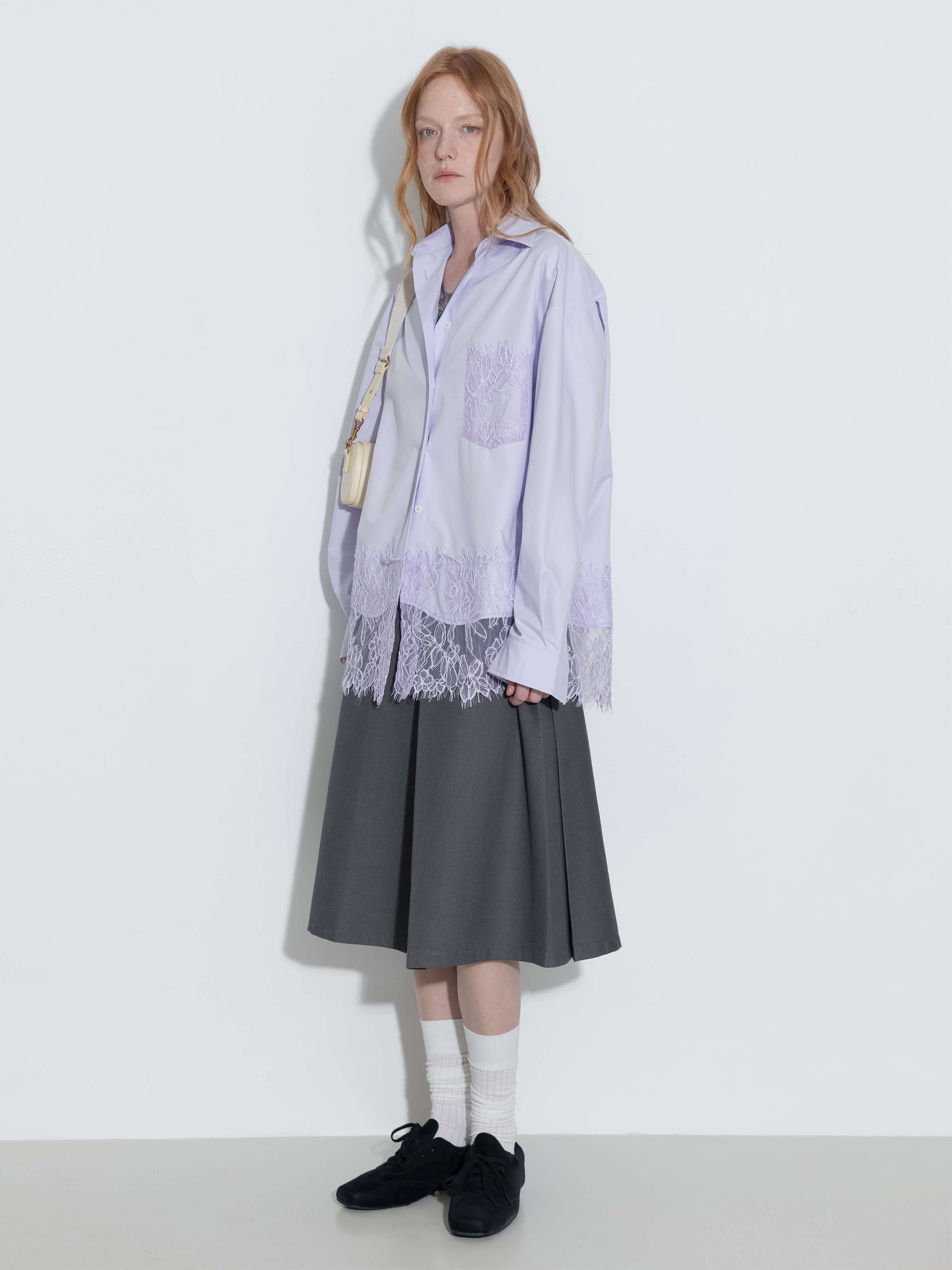 High Waist Pleated A-line Skirt-10