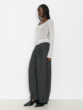 Retro Polka Dot Sheer Acetate Mesh Top
