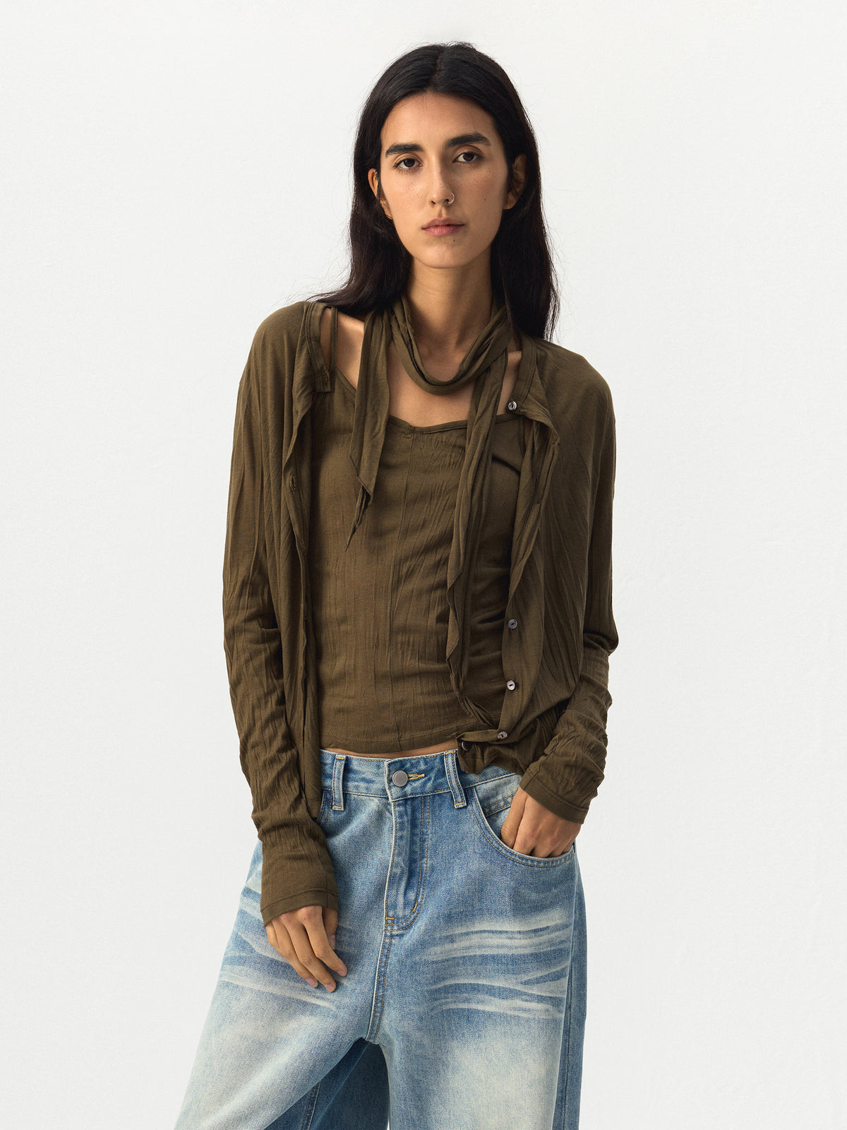CUBIC Lightweight Button-Up Cardigan-3