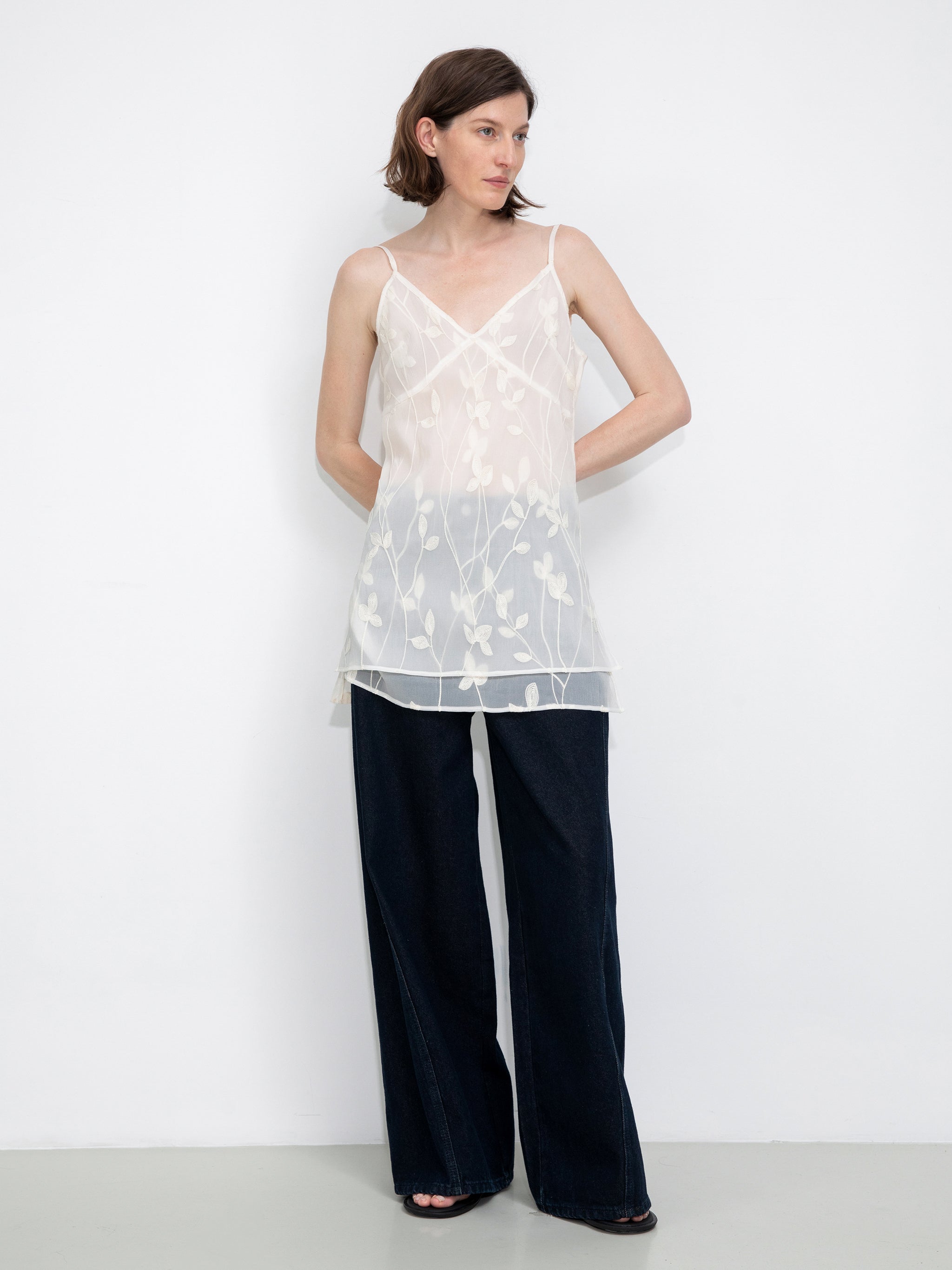 3D Crochet Floral V-Neck Cami Top-5