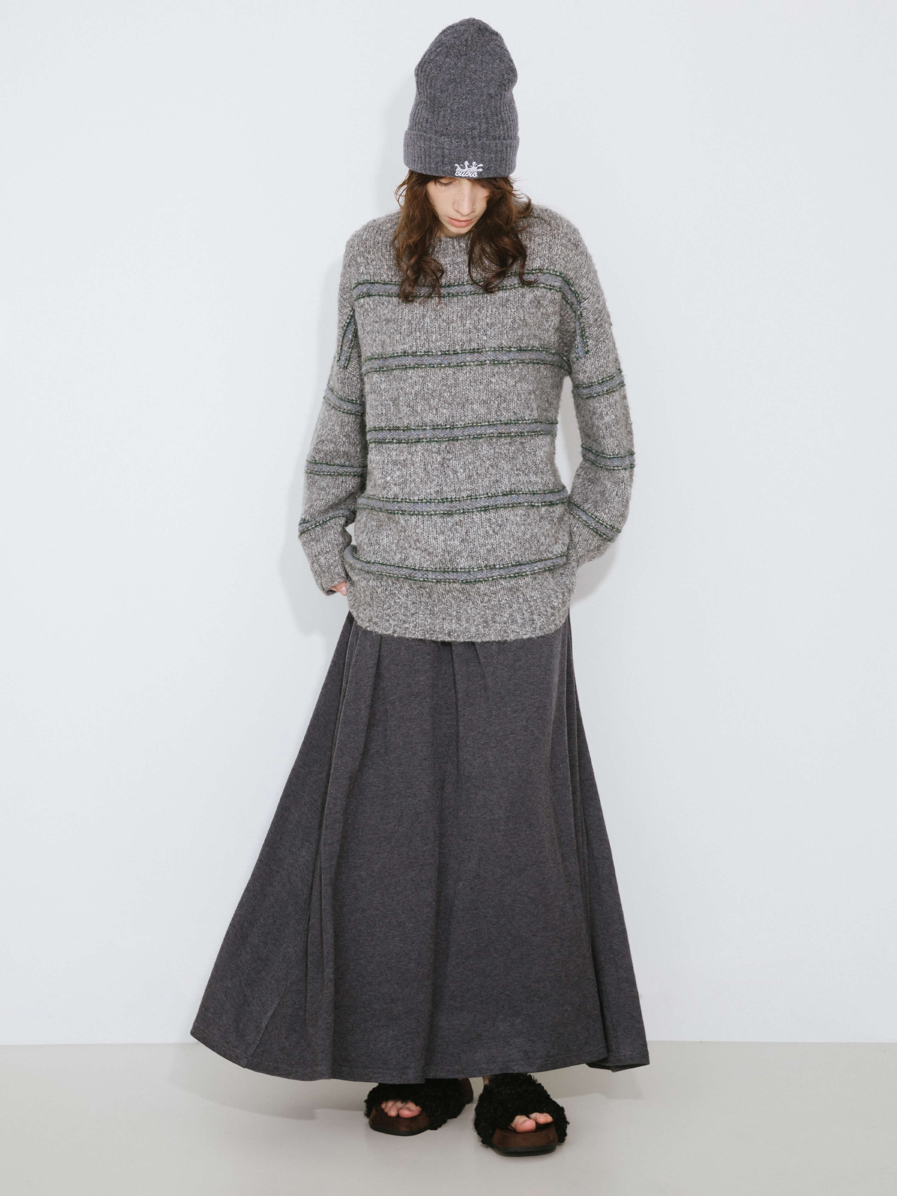 Striped Long Oversized Sweater-5