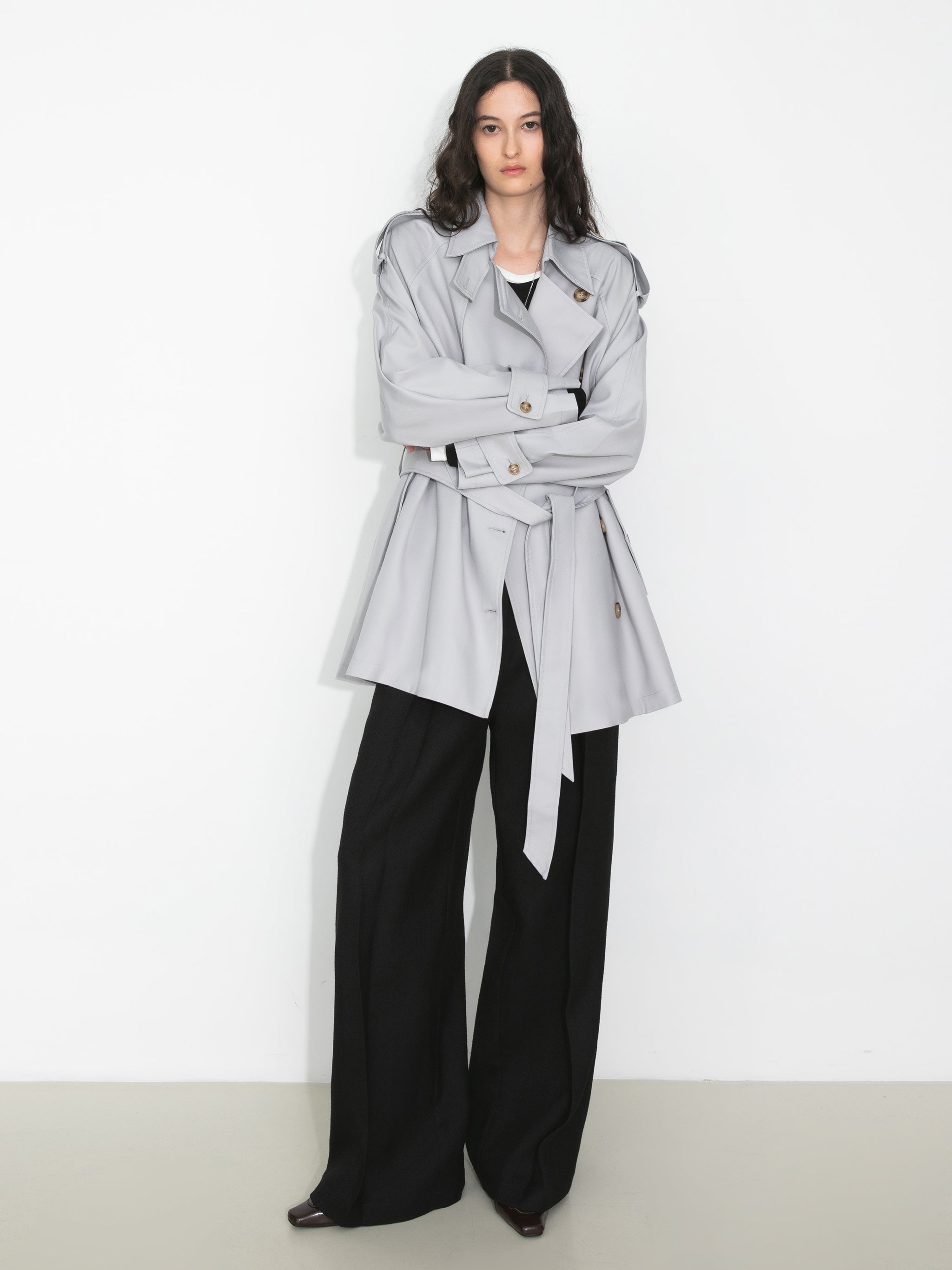 Oversized Mid-Length Trench Coat with Belt-5