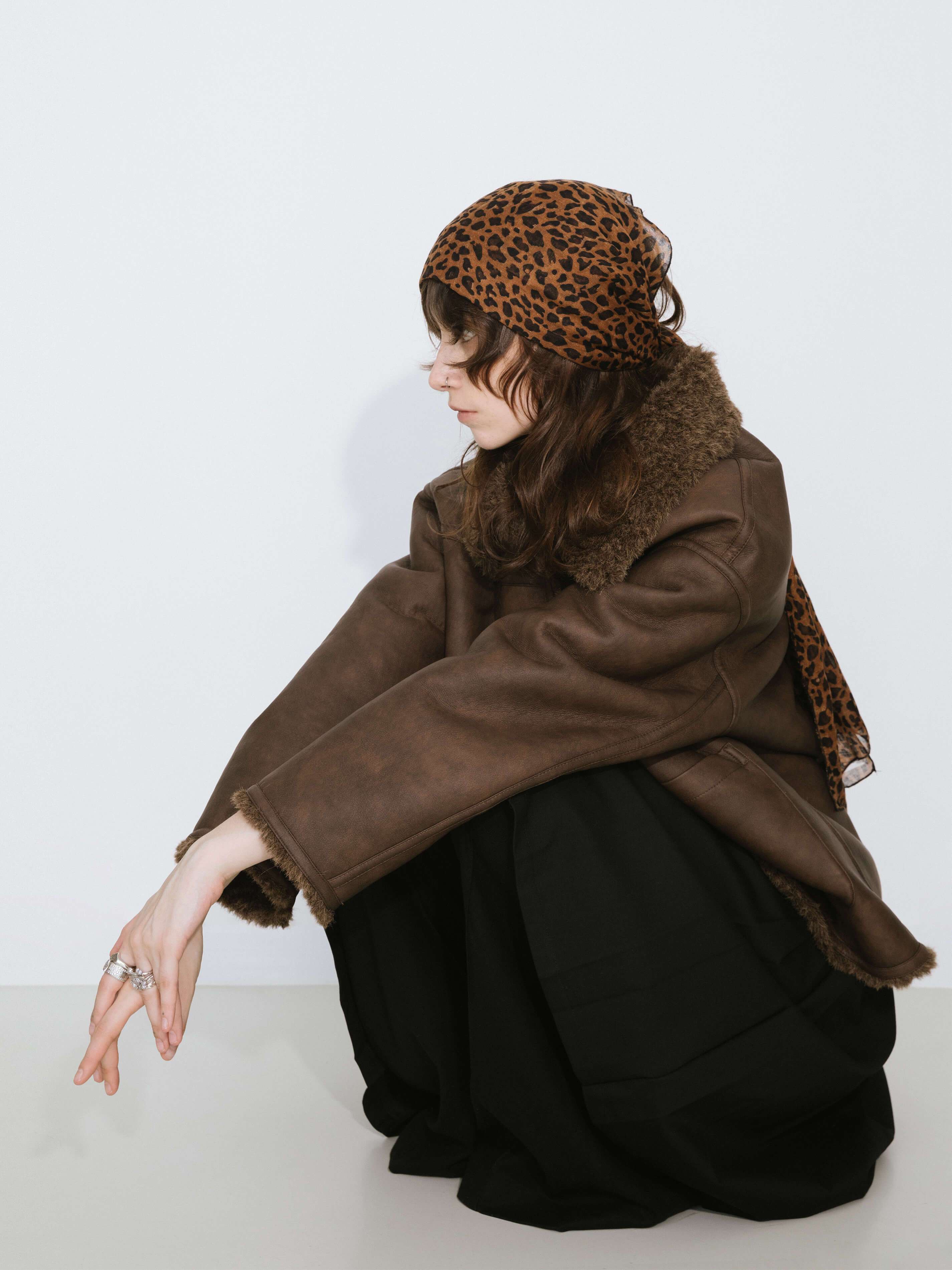 Brown Mid-length Boxy Coat-5