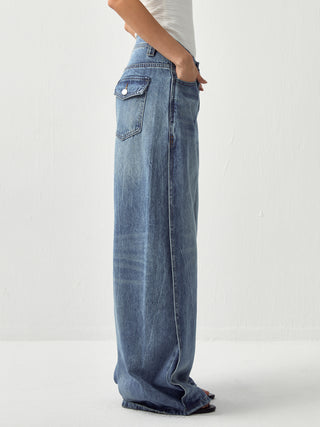 CUBIC Vintage Deconstructed Wide-Leg Jeans