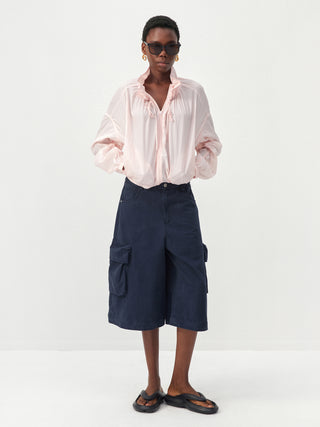 CUBIC Nylon Drawstring Collar Sheer Windbreaker Jacket