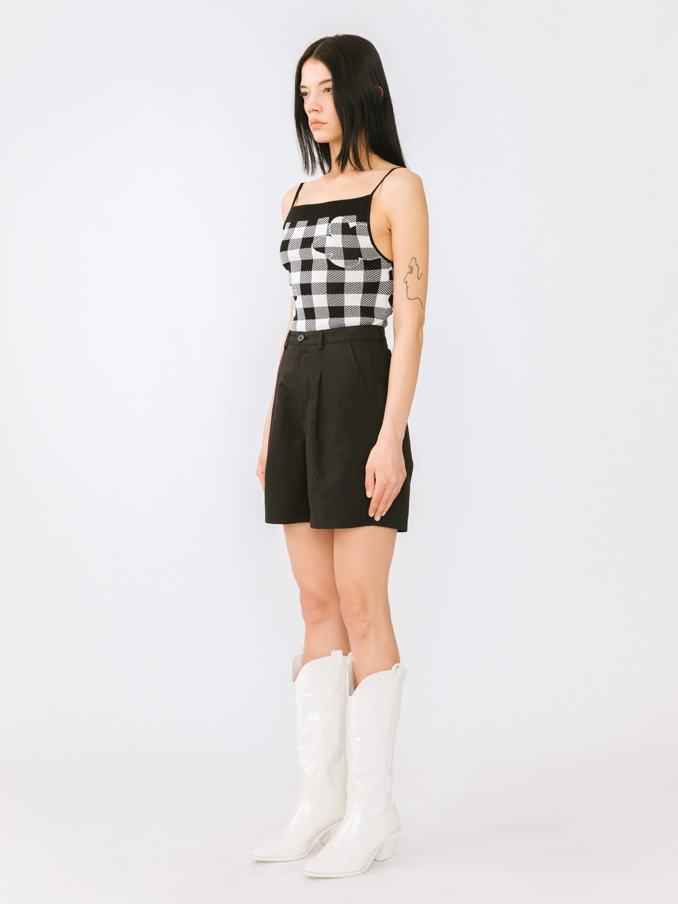 A-line Pleated Tailored Shorts-6