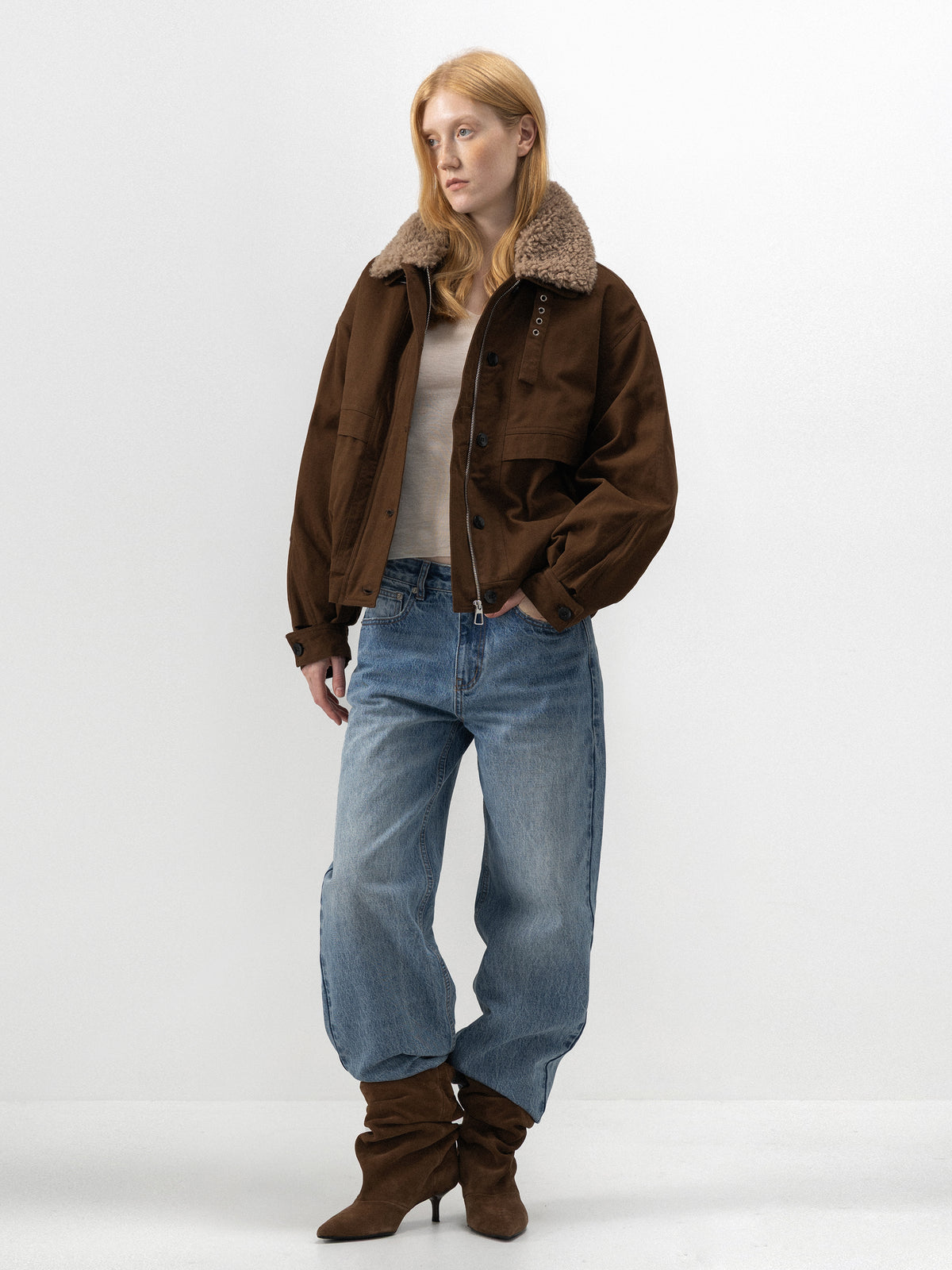 CUBIC Detachable Faux-Fur Collar Down Jacket-5