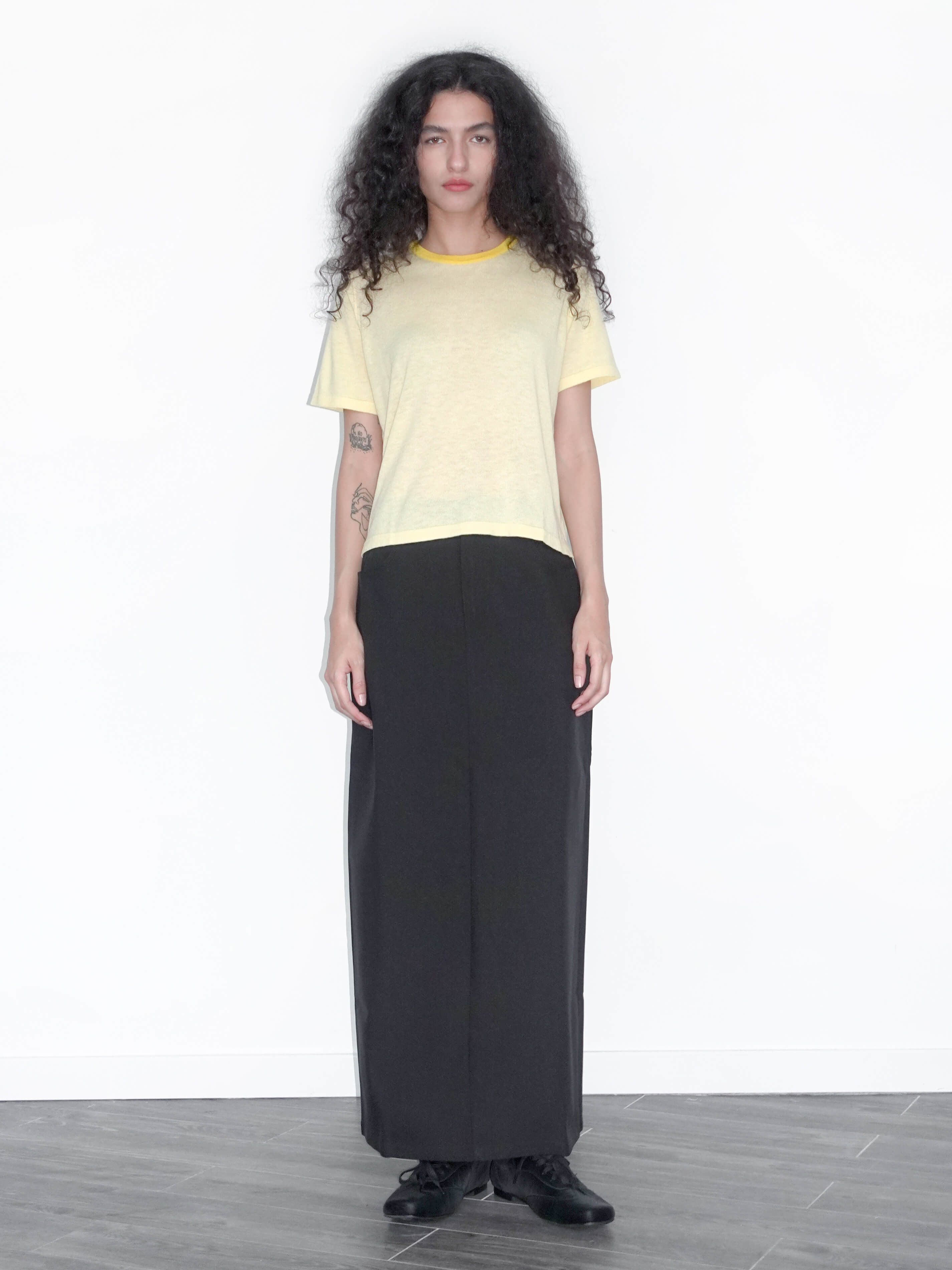 Contrast Color T-shirt with Wool Blend-11