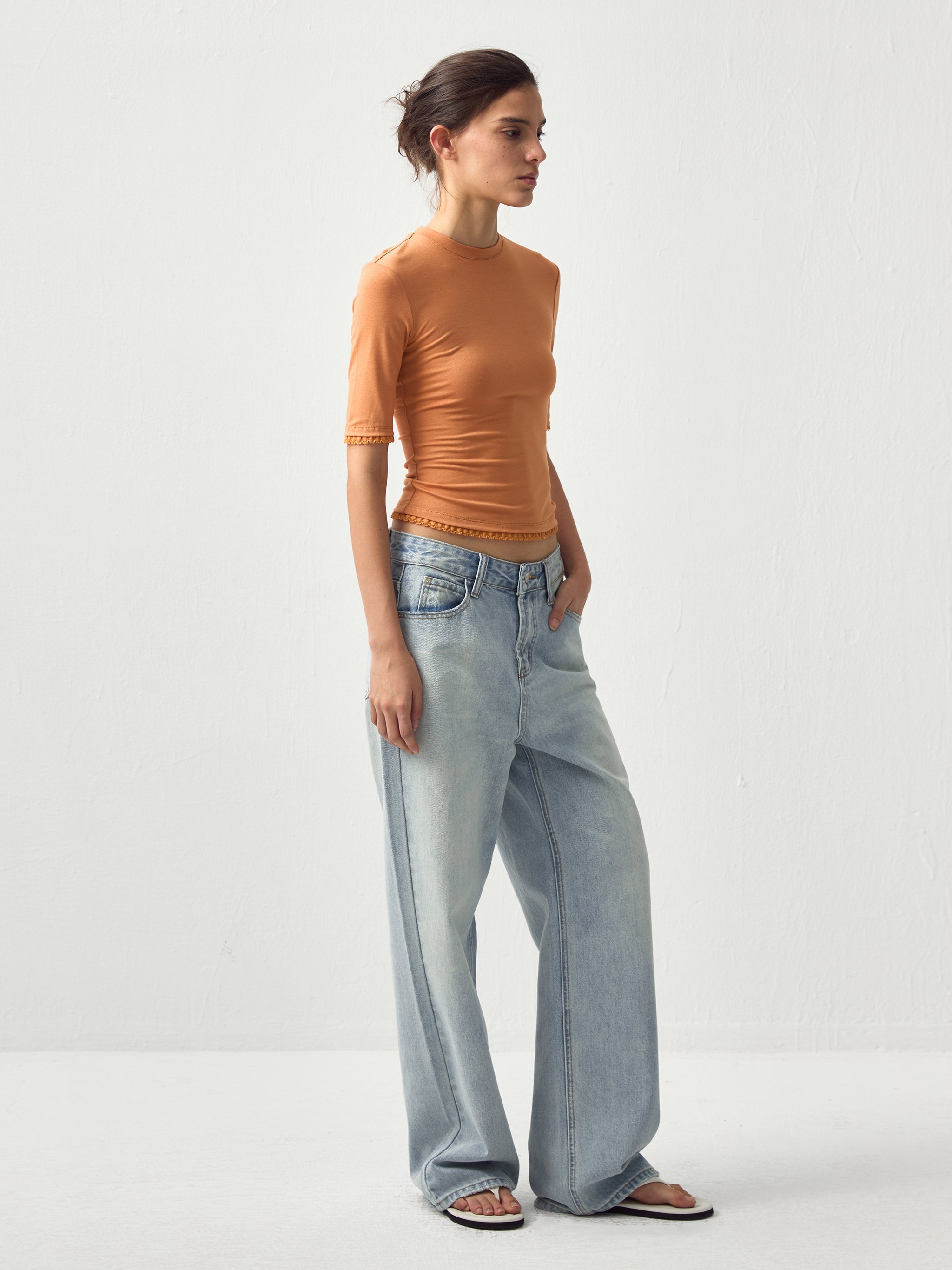 CUBIC Relaxed Low-Rise Straight Jeans-5