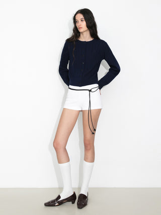 Cable-Knit Cropped Cardigan