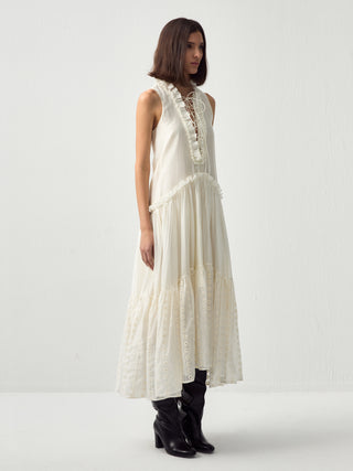 CUBIC Lace Drawstring Maxi Dress