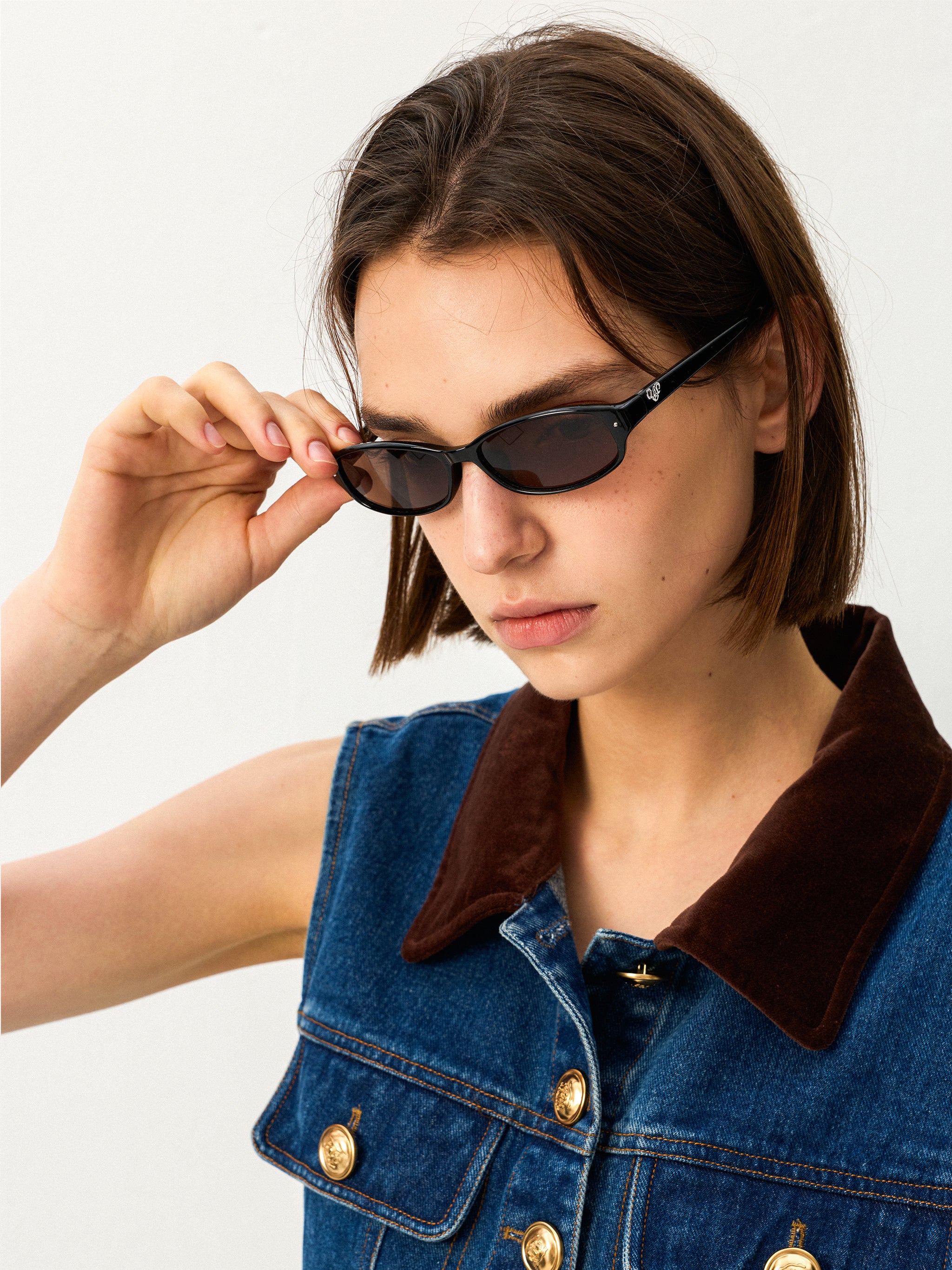 Slim Oval Tinted Sunglasses-6