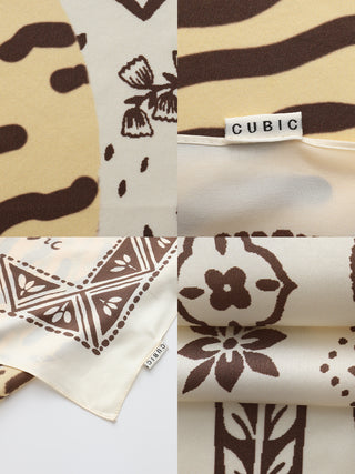 Square Silk Scarf with Animal Print
