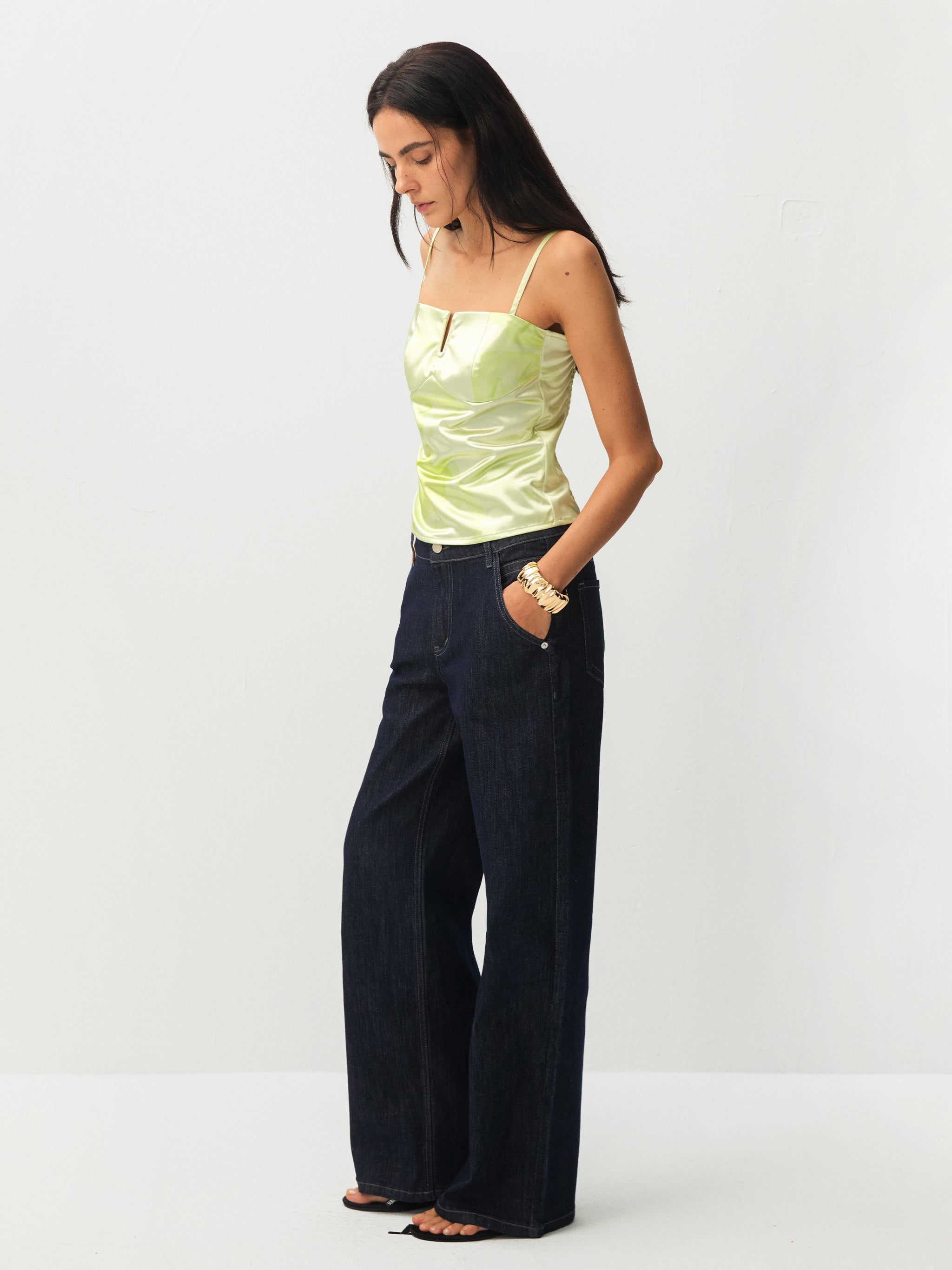 CUBIC Satin Notch Neck Camisole Top-6