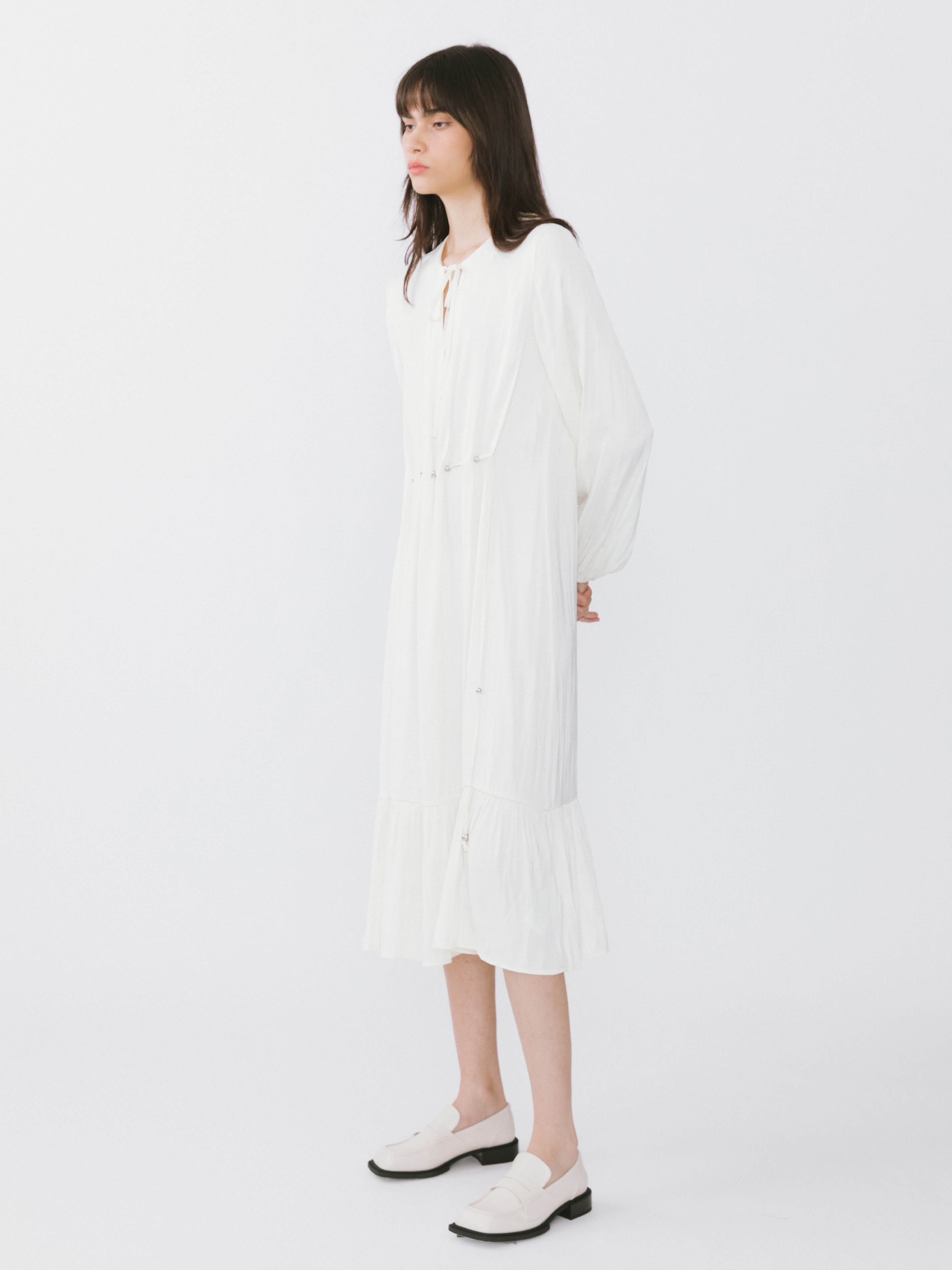 Tiered Long Sleeve A-line Dress-6