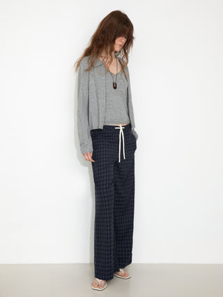 Zip-Up Collared Cropped Knit Cardigan & Vest Set