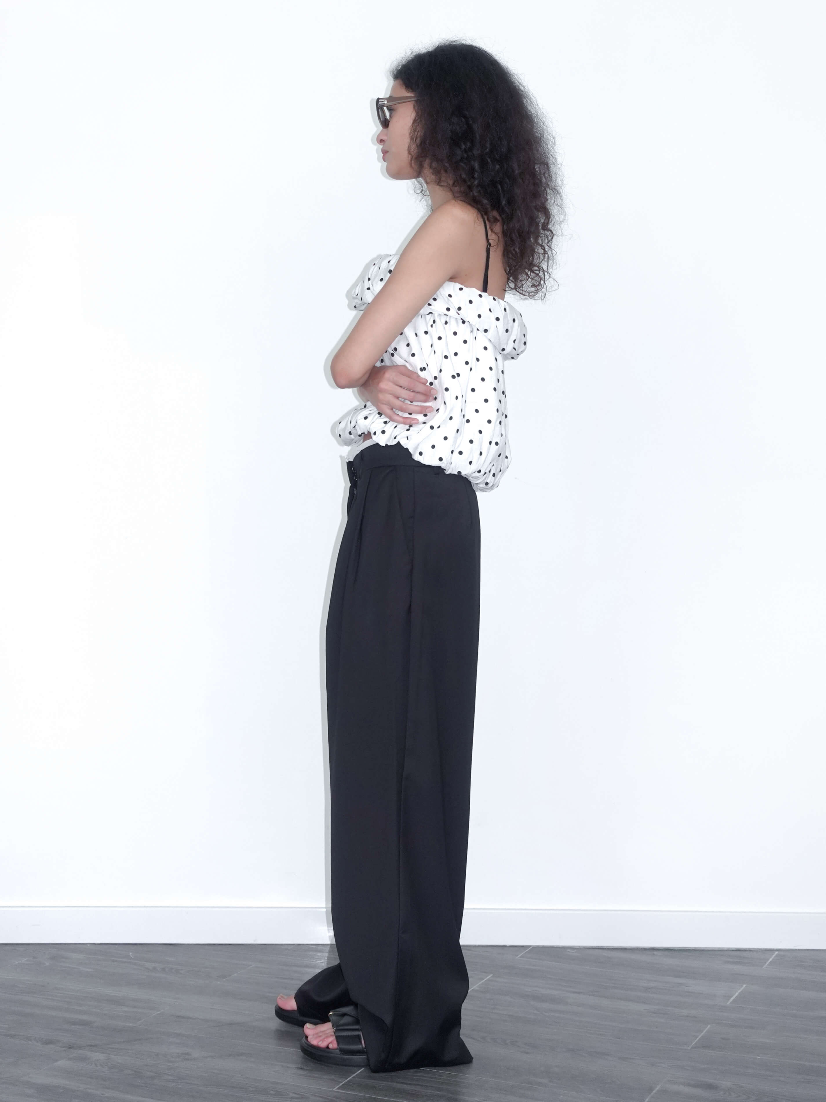 Polka Dots Print Cropped Cami Top-5